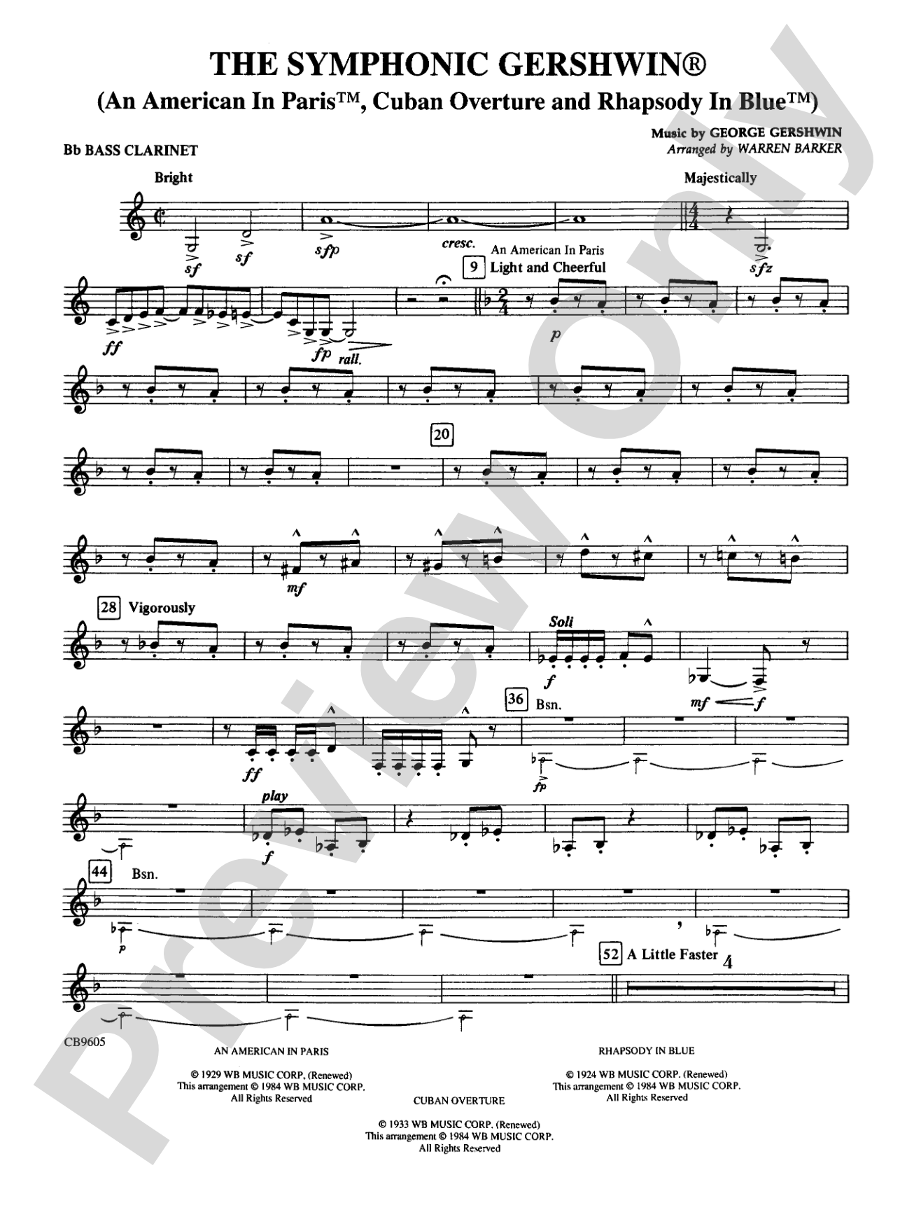 The Symphonic Gershwin: B-flat Bass Clarinet