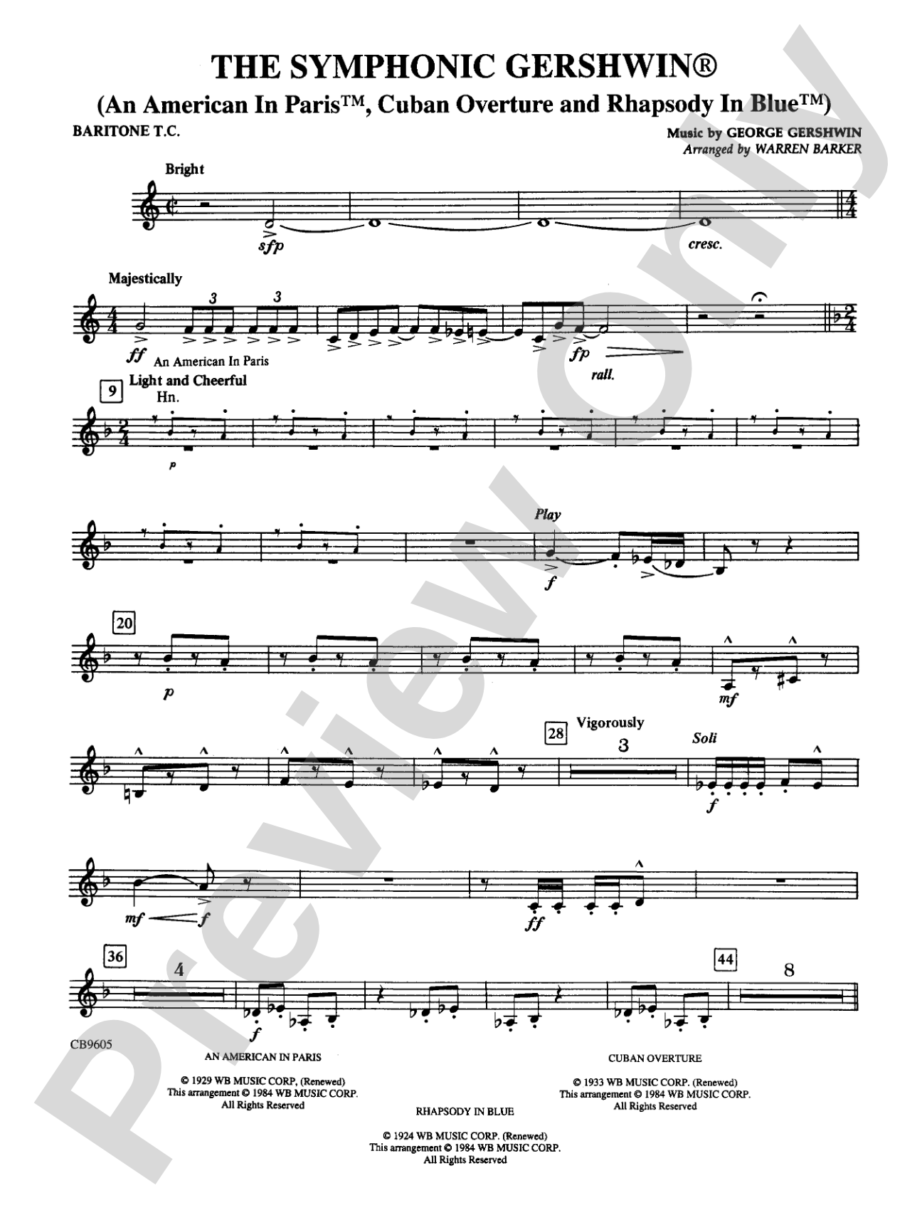 The Symphonic Gershwin: Baritone T.C.