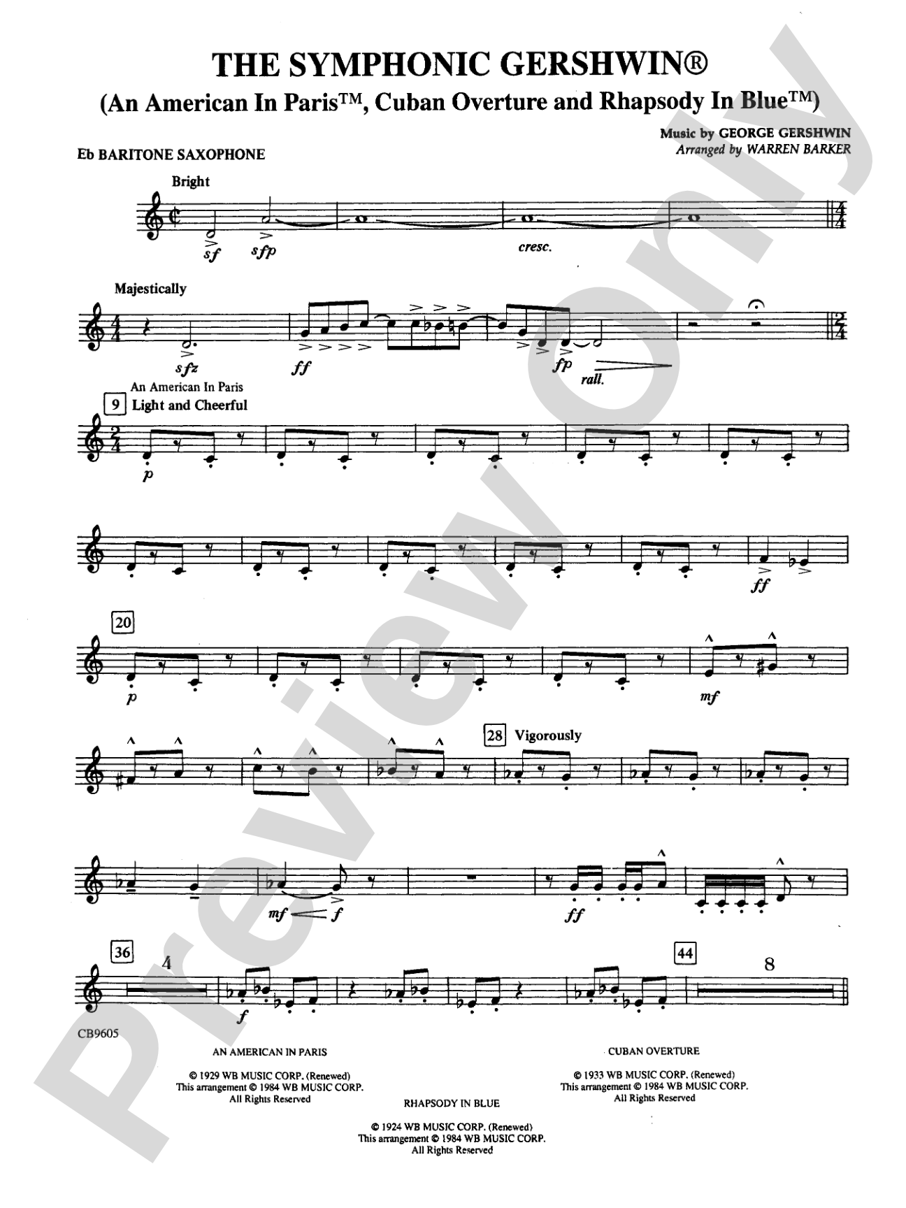 The Symphonic Gershwin: E-flat Baritone Saxophone