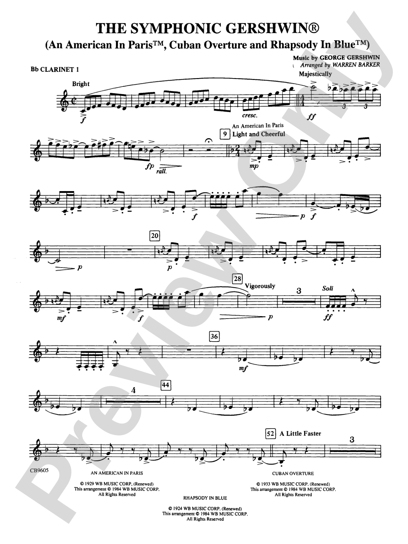 The Symphonic Gershwin: 1st B-flat Clarinet