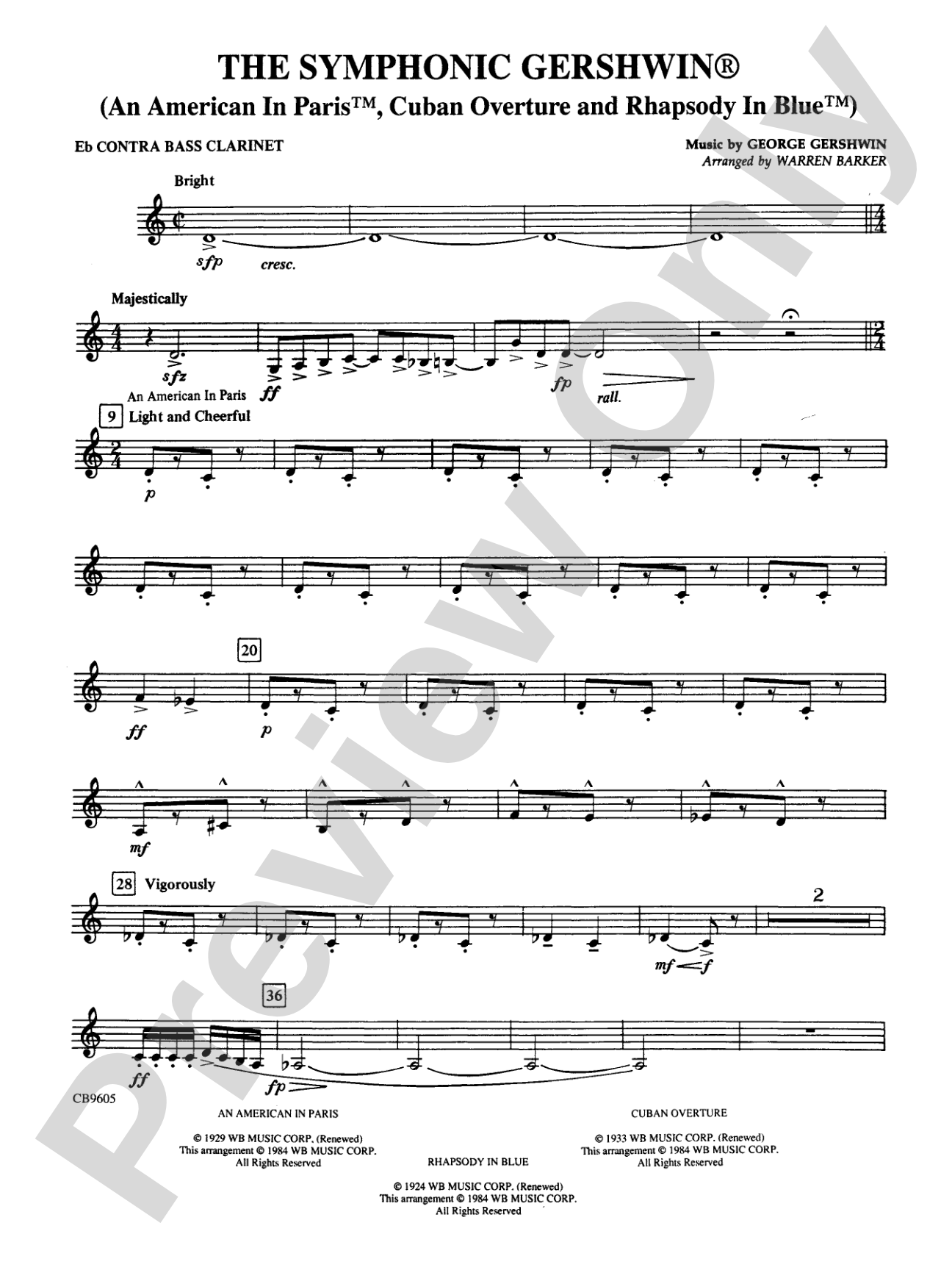 The Symphonic Gershwin: E-flat Contrabass Clarinet
