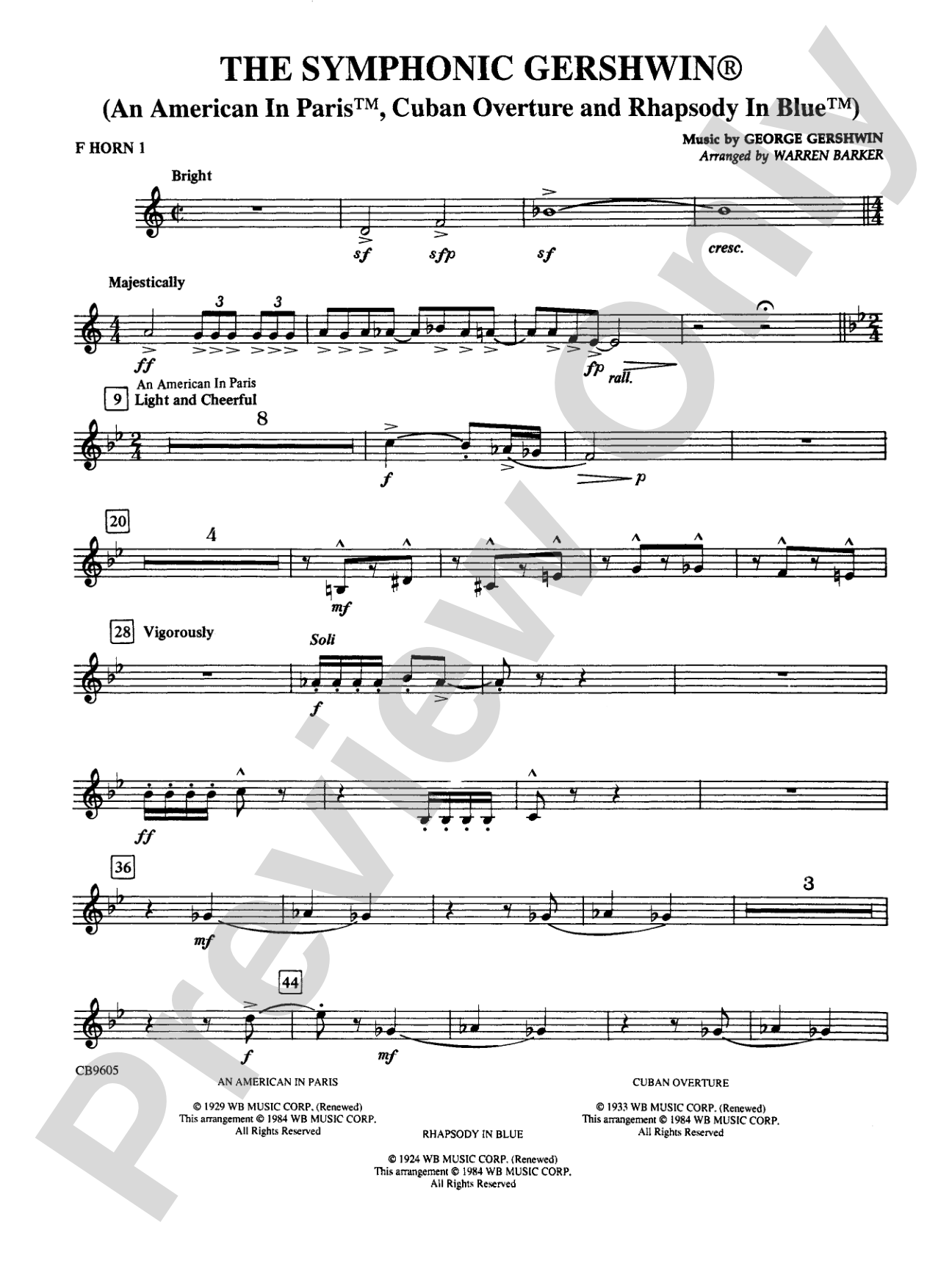 The Symphonic Gershwin: 1st F Horn