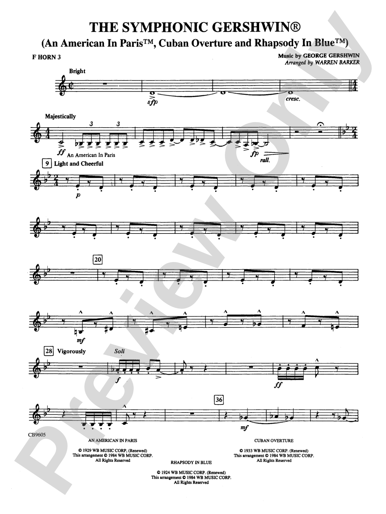 The Symphonic Gershwin: 3rd F Horn