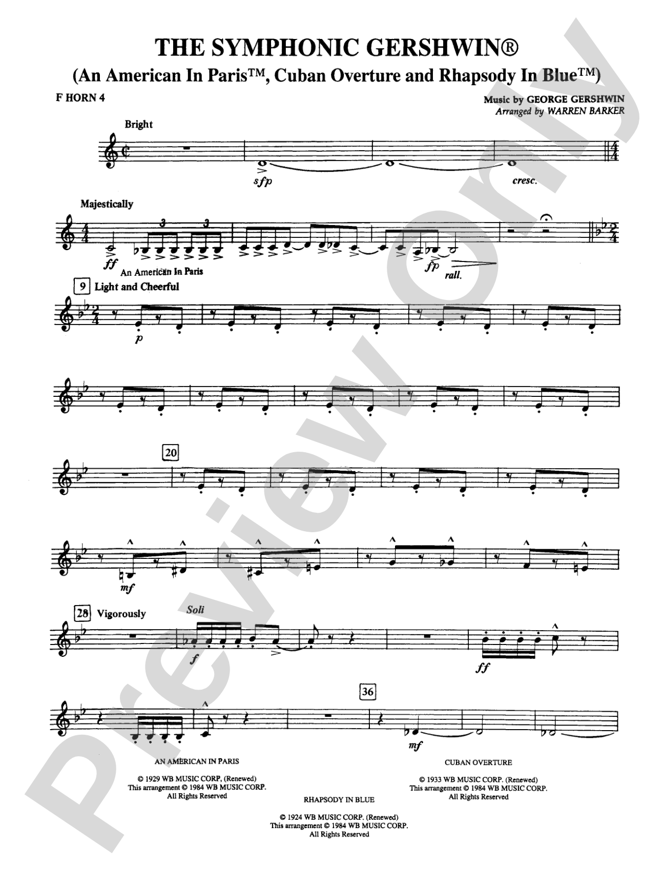 The Symphonic Gershwin: 4th F Horn