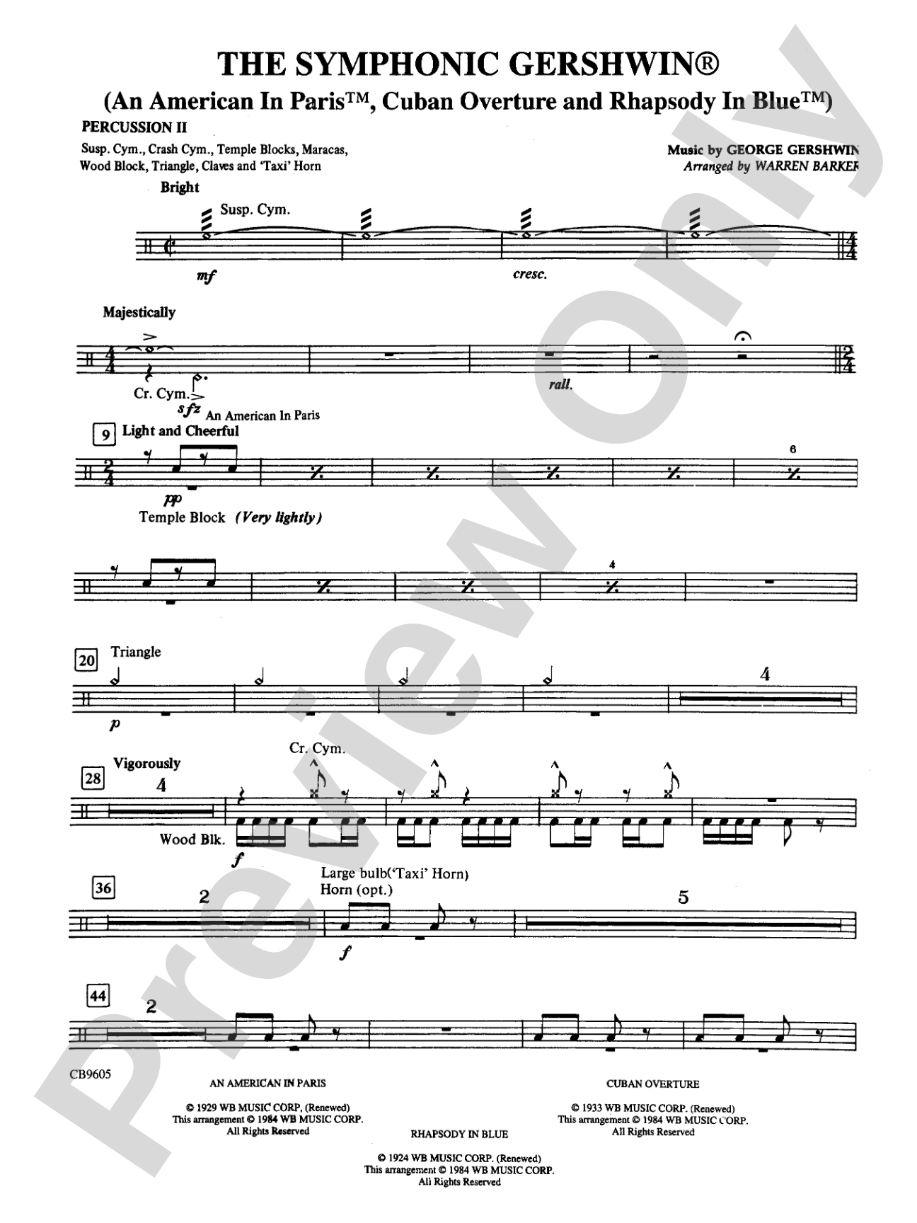 The Symphonic Gershwin: 2nd Percussion