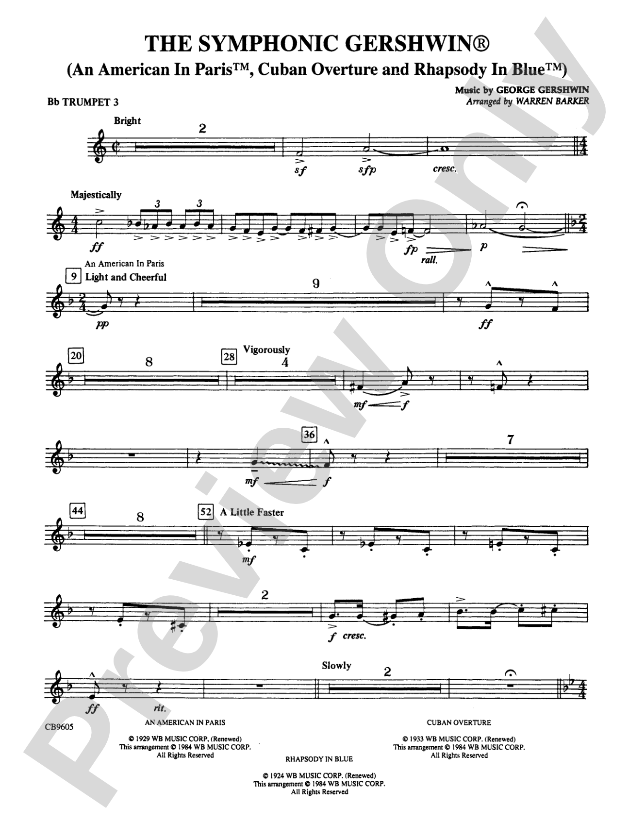 The Symphonic Gershwin: 3rd B-flat Trumpet
