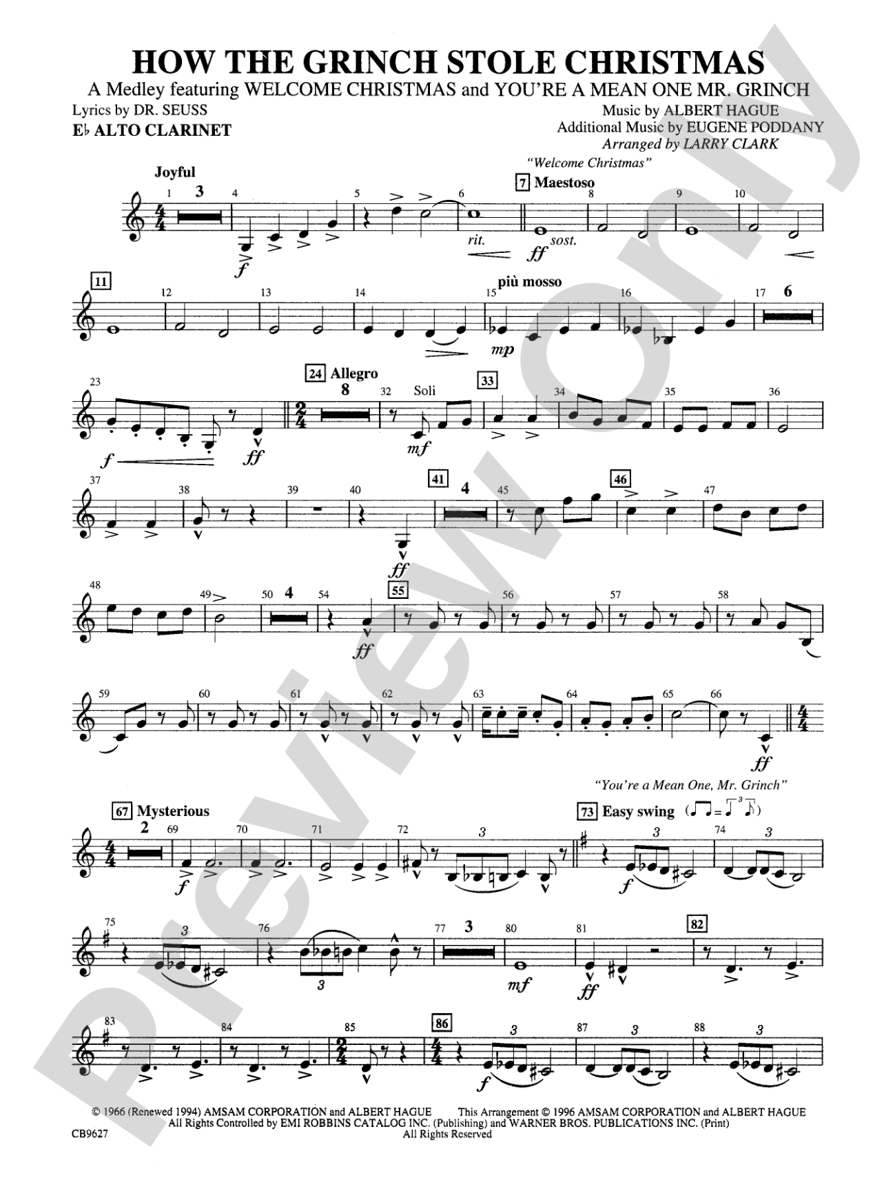 How the Grinch Stole Christmas: E-flat Alto Clarinet