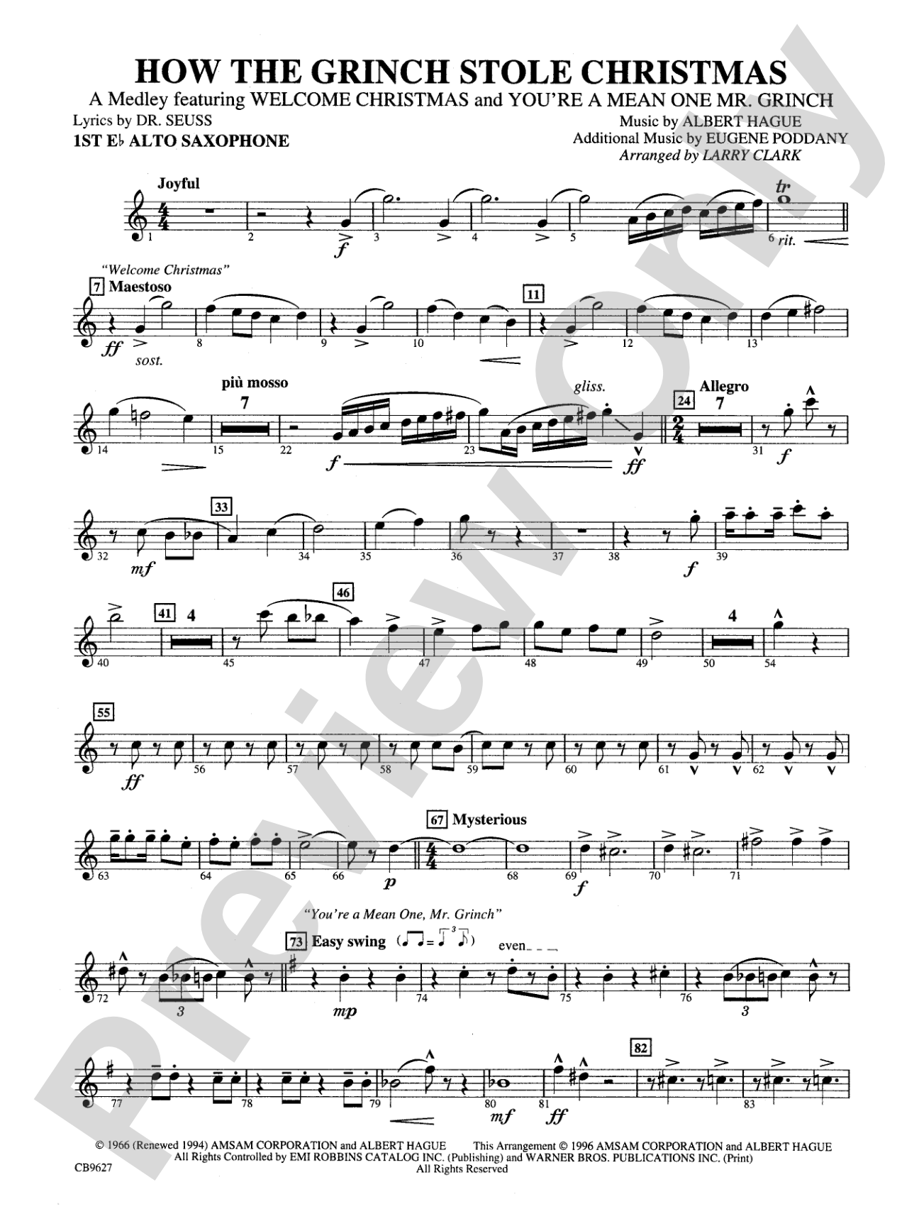 How the Grinch Stole Christmas: E-flat Alto Saxophone