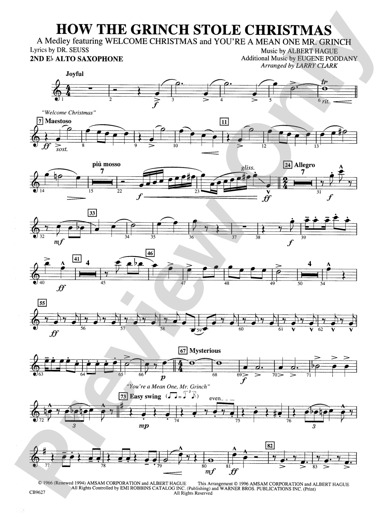 How the Grinch Stole Christmas: 2nd E-flat Alto Saxophone