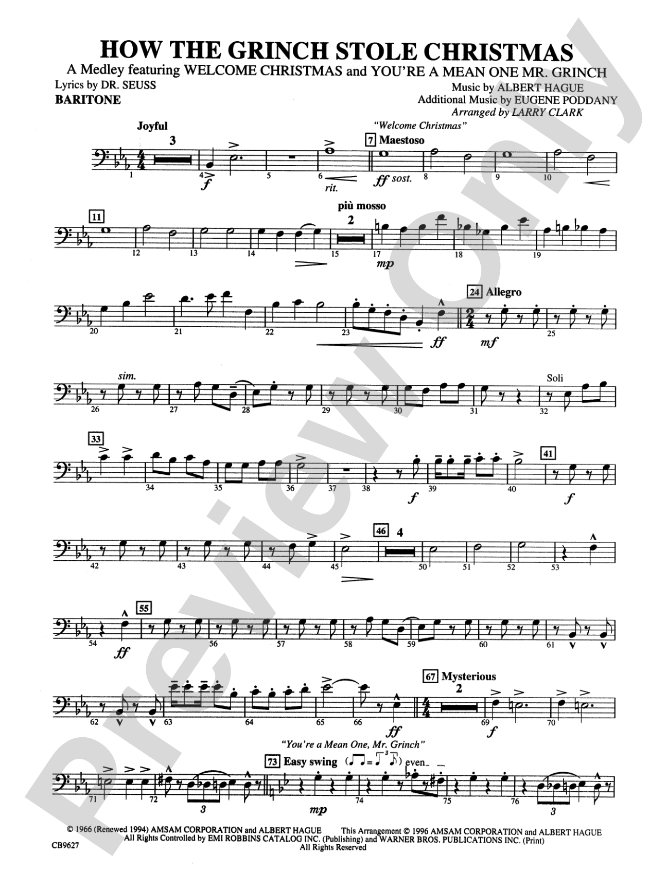 How the Grinch Stole Christmas: Baritone B.C.
