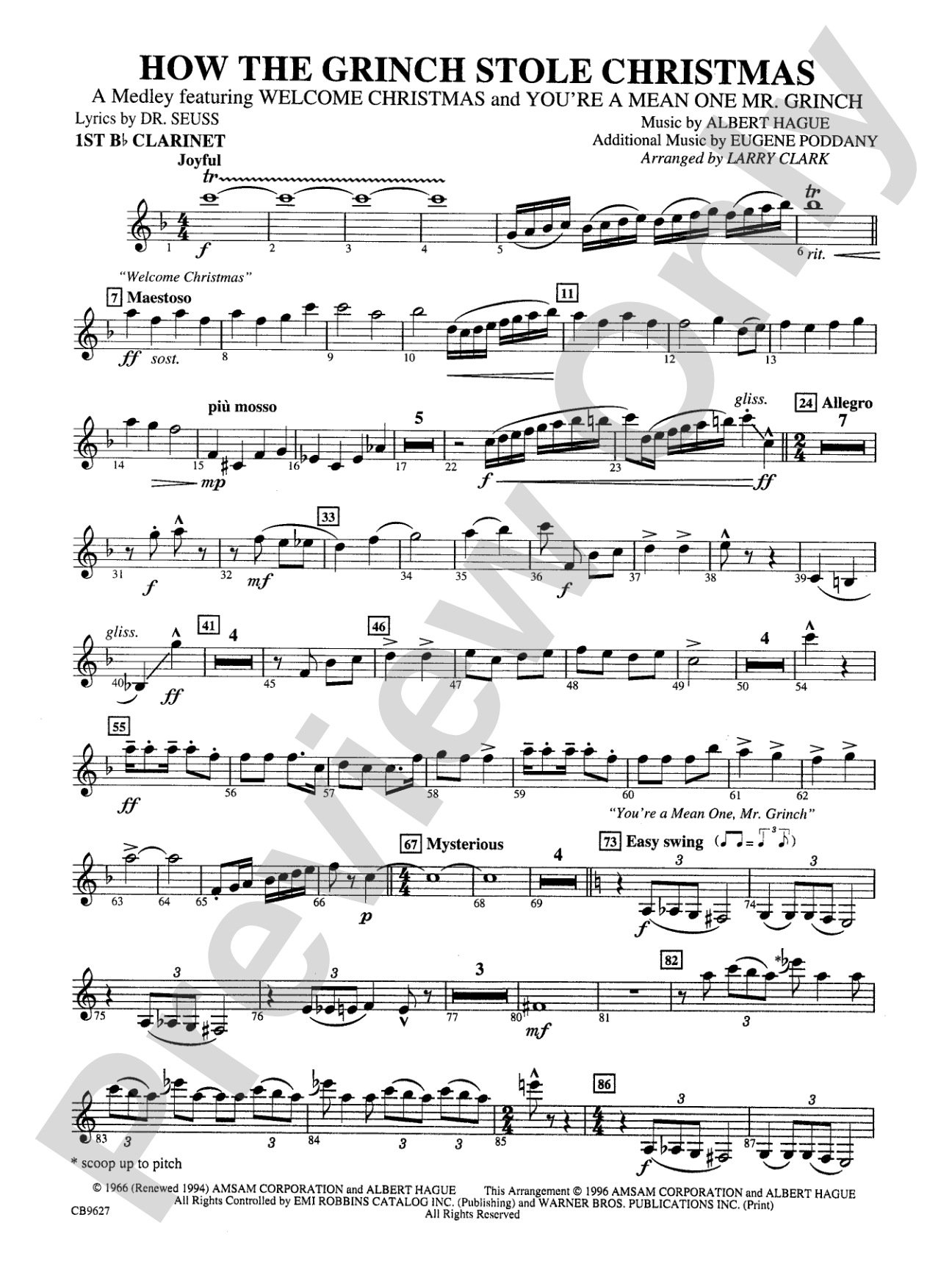 How the Grinch Stole Christmas: 1st B-flat Clarinet