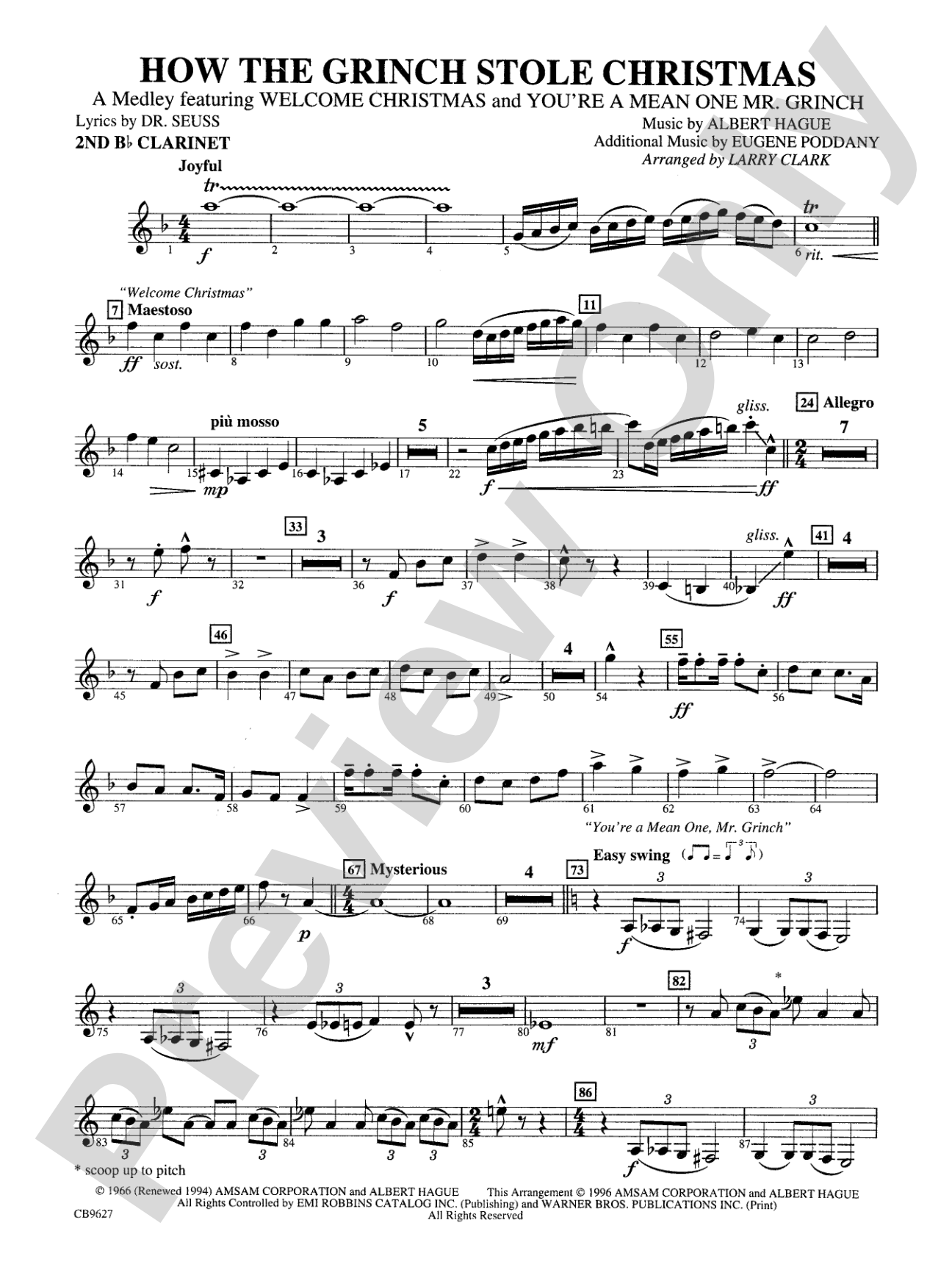 How the Grinch Stole Christmas: 2nd B-flat Clarinet