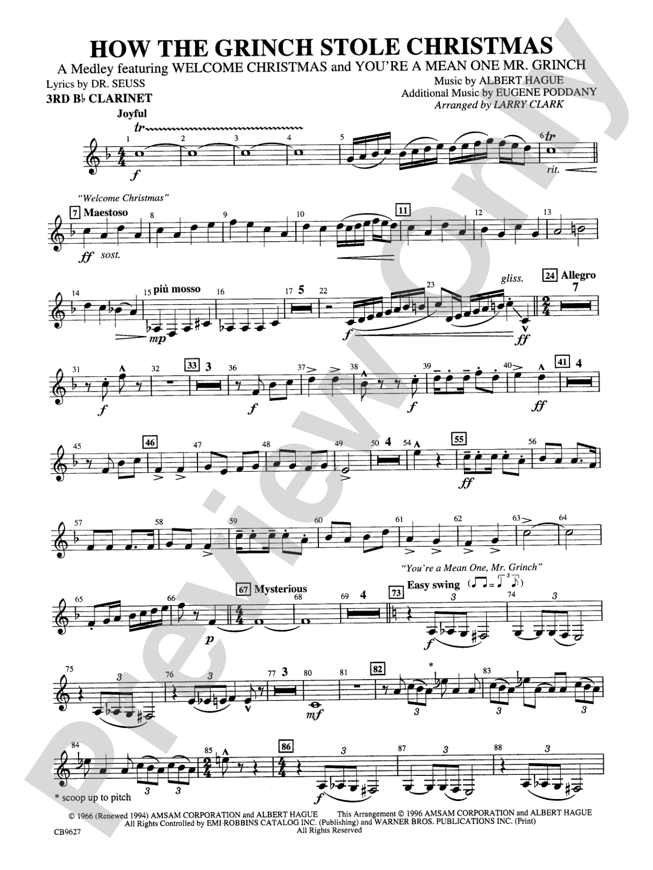 How the Grinch Stole Christmas: 3rd B-flat Clarinet