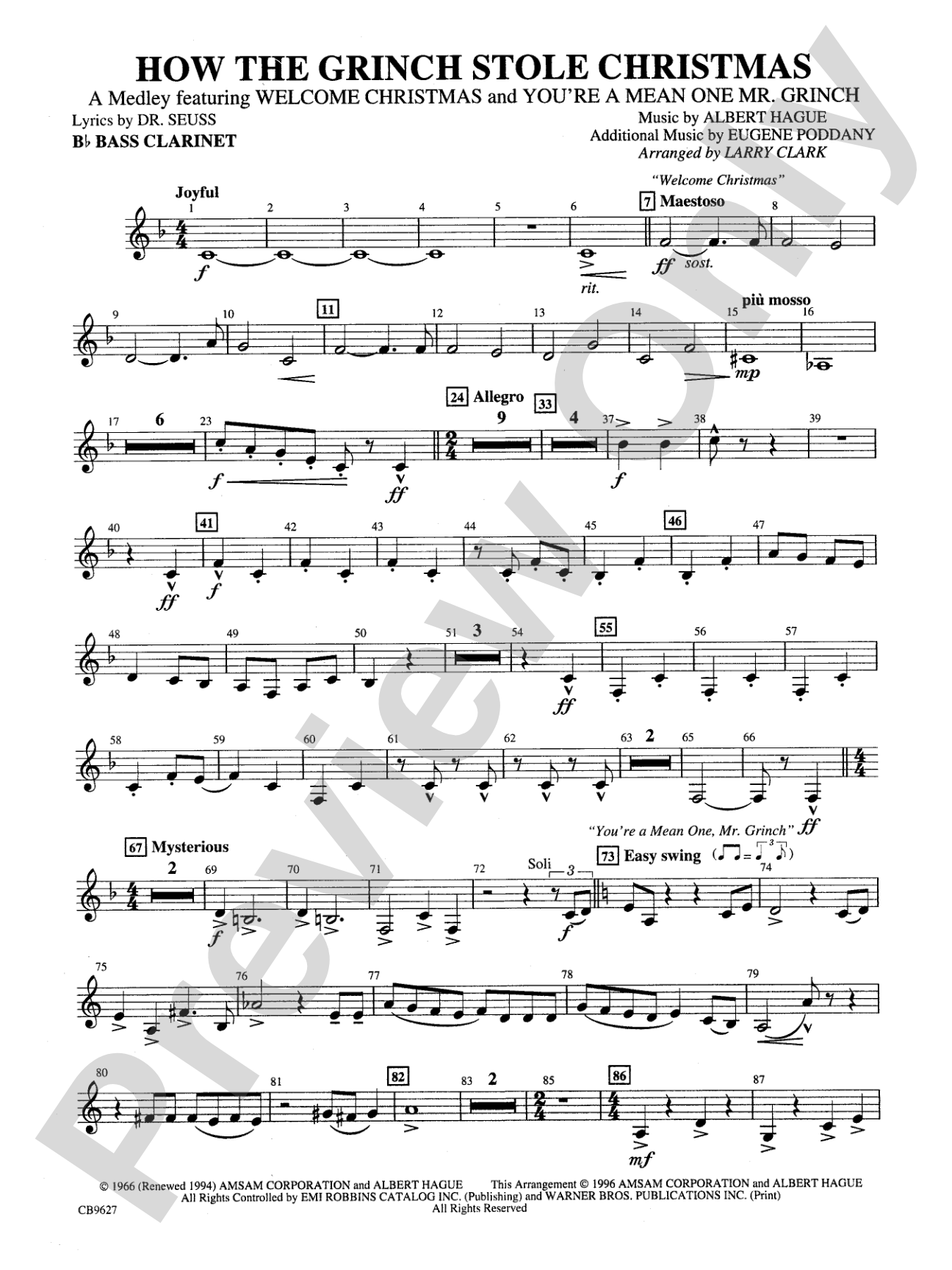 How the Grinch Stole Christmas: B-flat Bass Clarinet