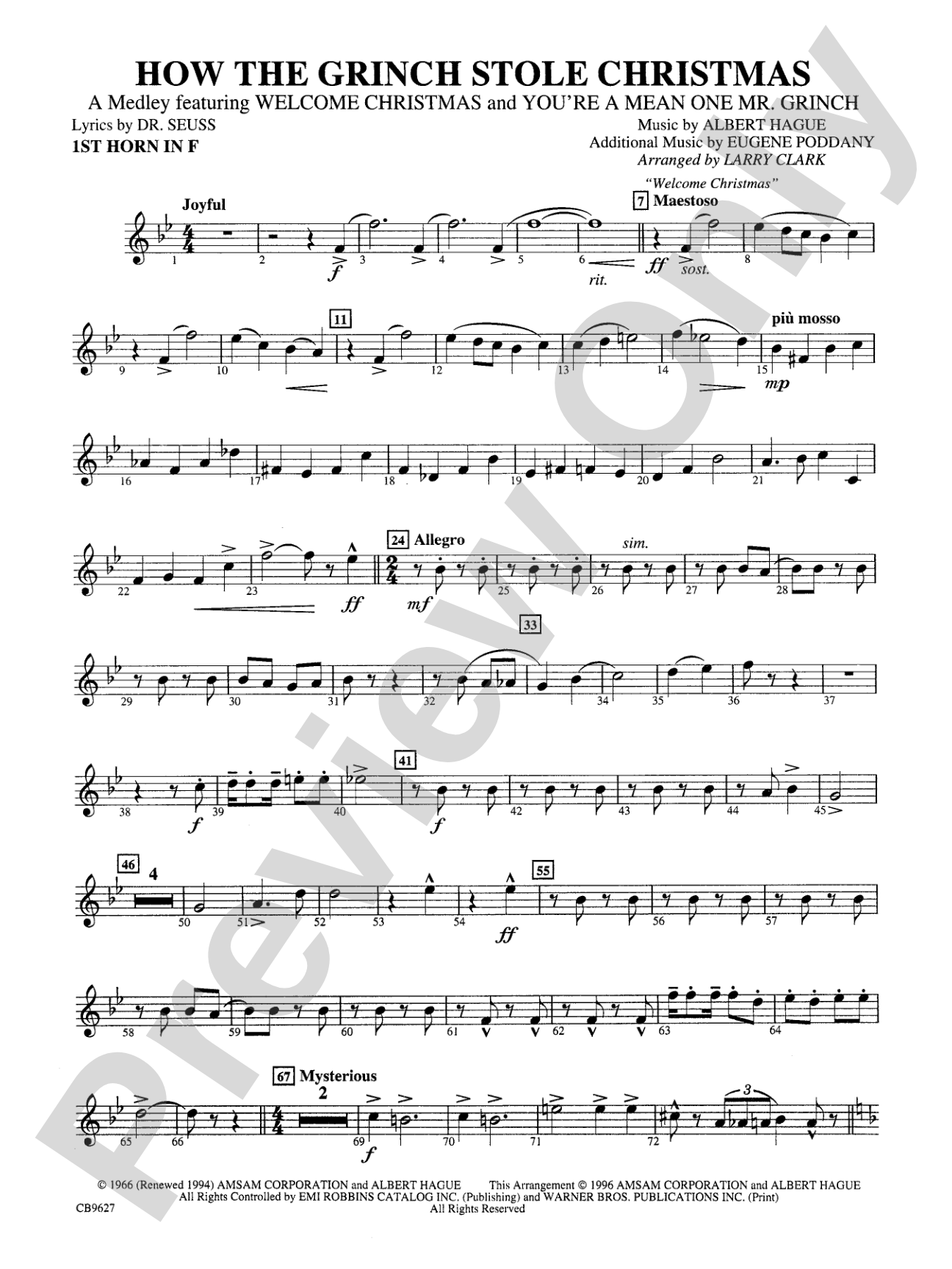 How the Grinch Stole Christmas: 1st F Horn