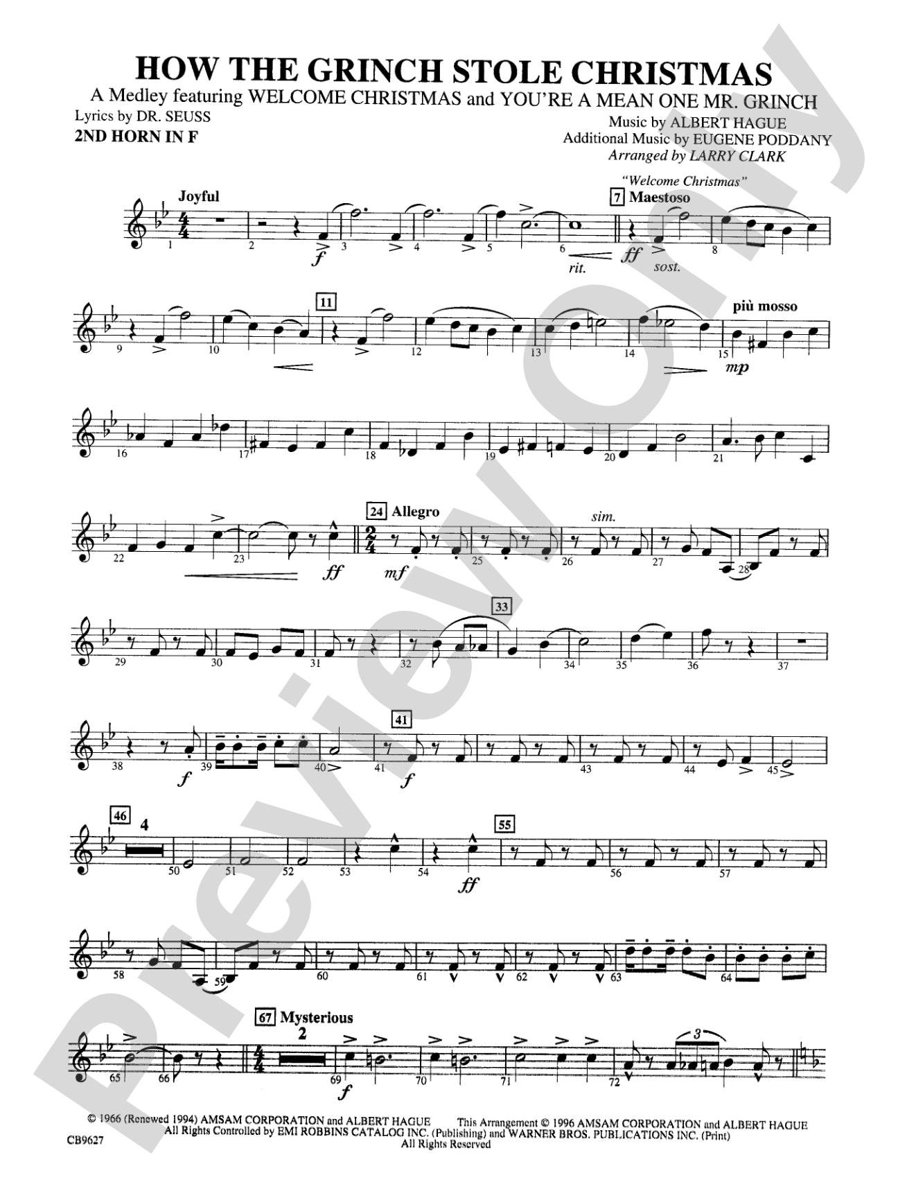 How the Grinch Stole Christmas: 2nd F Horn