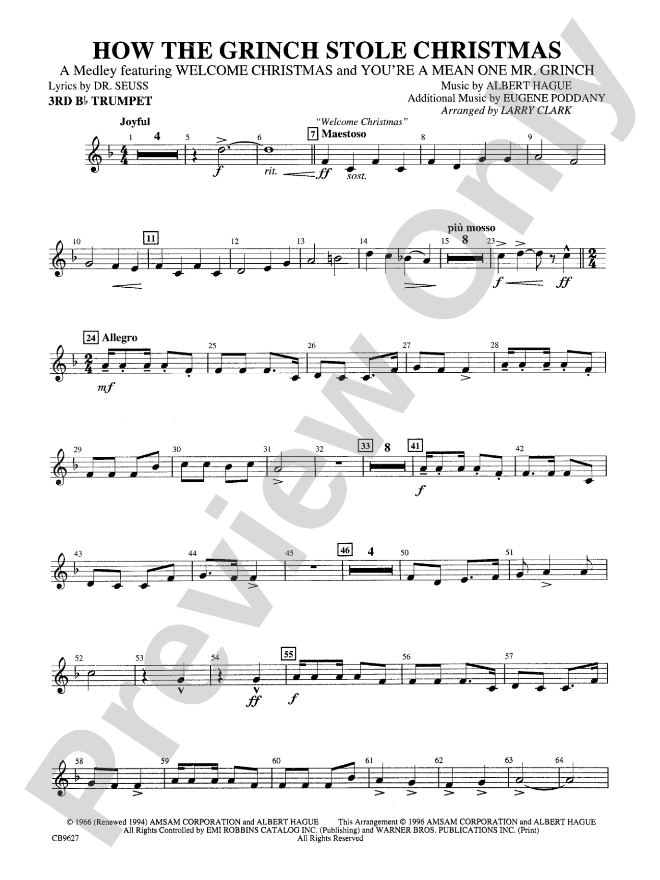 How the Grinch Stole Christmas: 3rd B-flat Trumpet