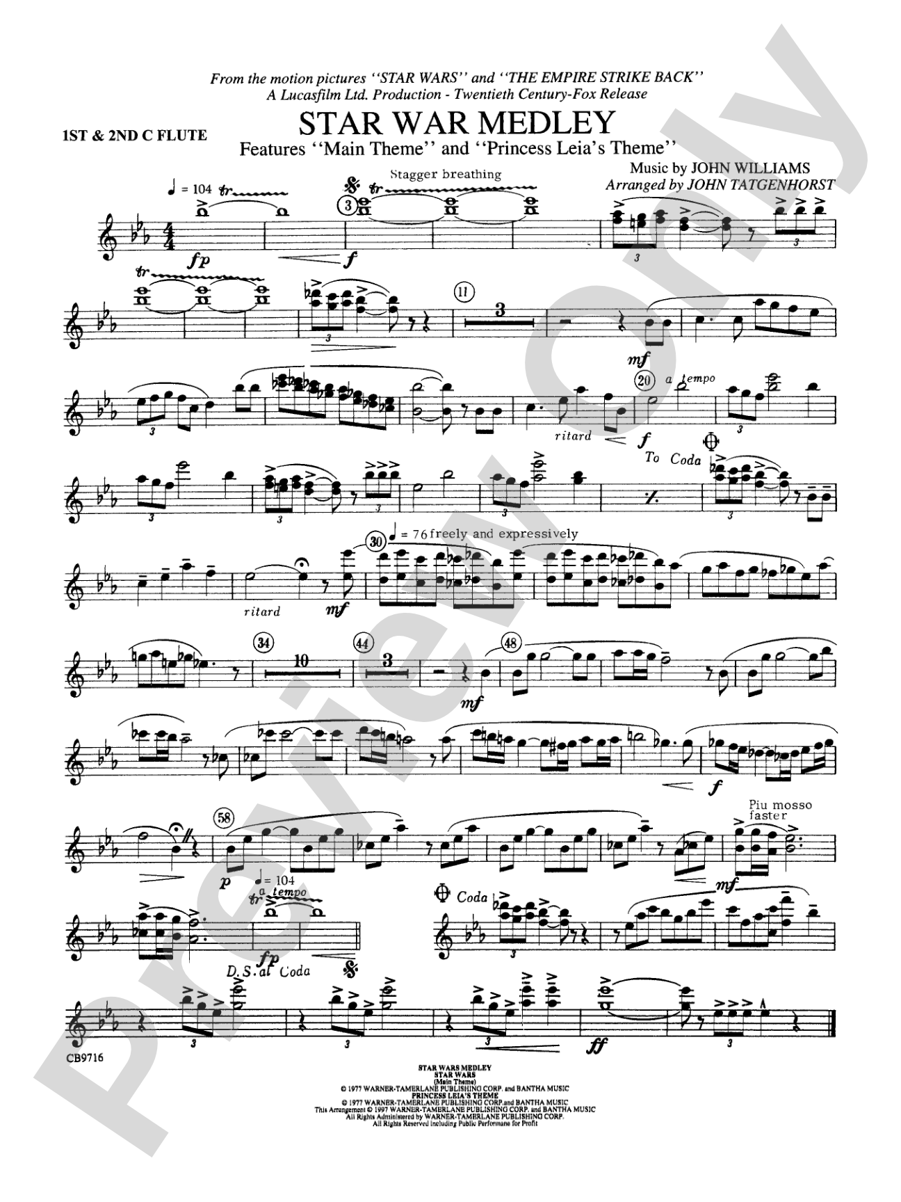 Star Wars® Medley: 1st & 2nd Flute