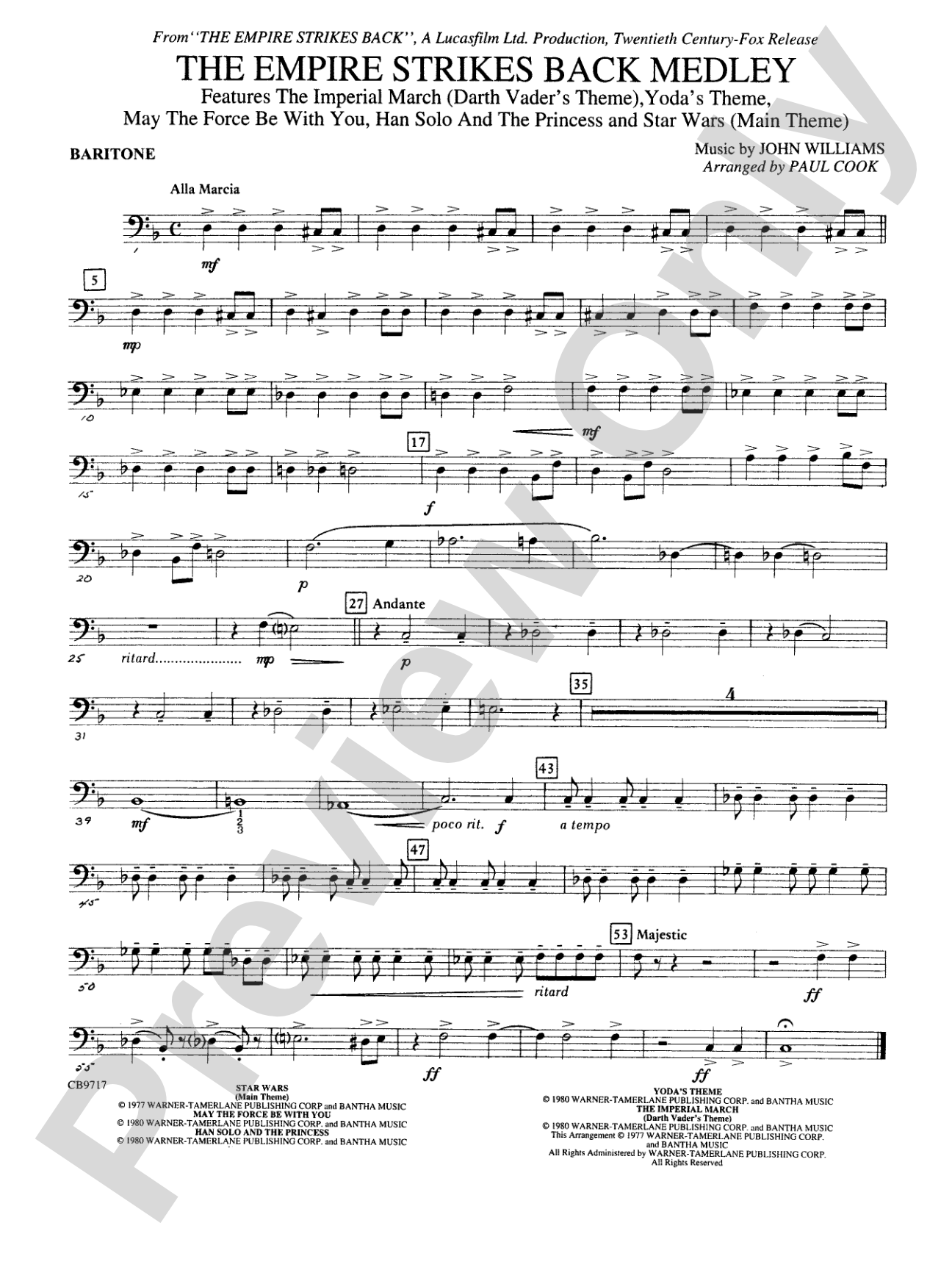 The Empire Strikes Back Medley: Baritone B.C.