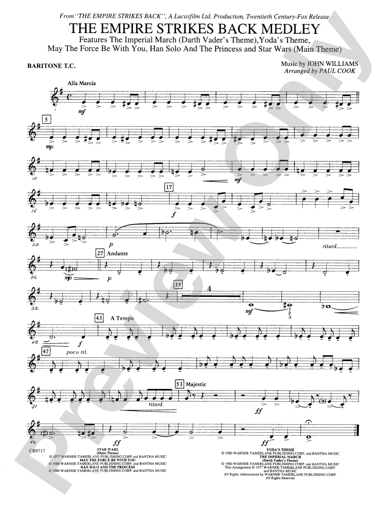 The Empire Strikes Back Medley: Baritone T.C.