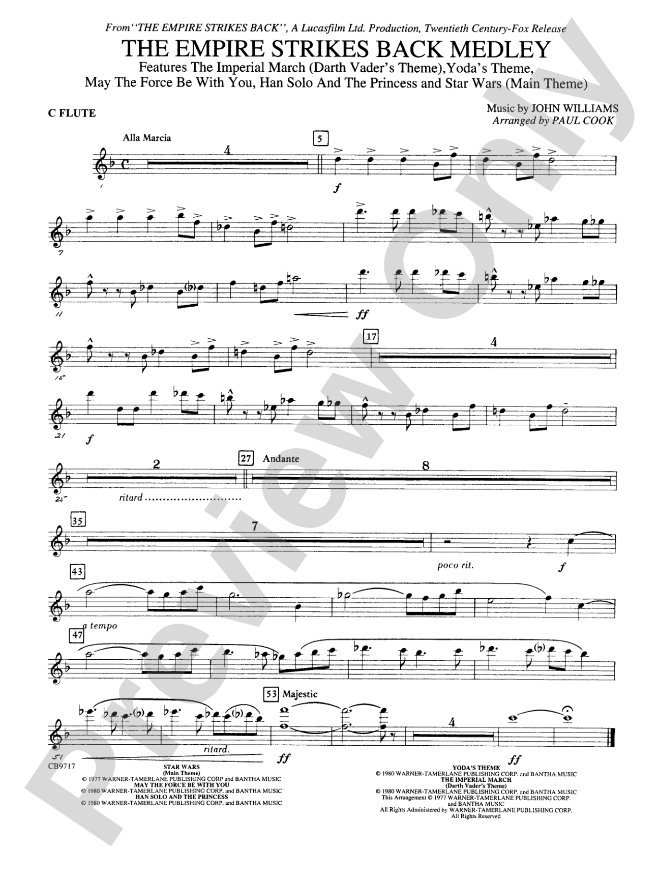 The Empire Strikes Back Medley: Flute