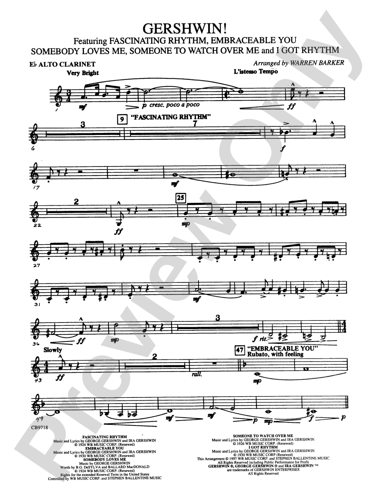 Gershwin! (Medley): E-flat Alto Clarinet