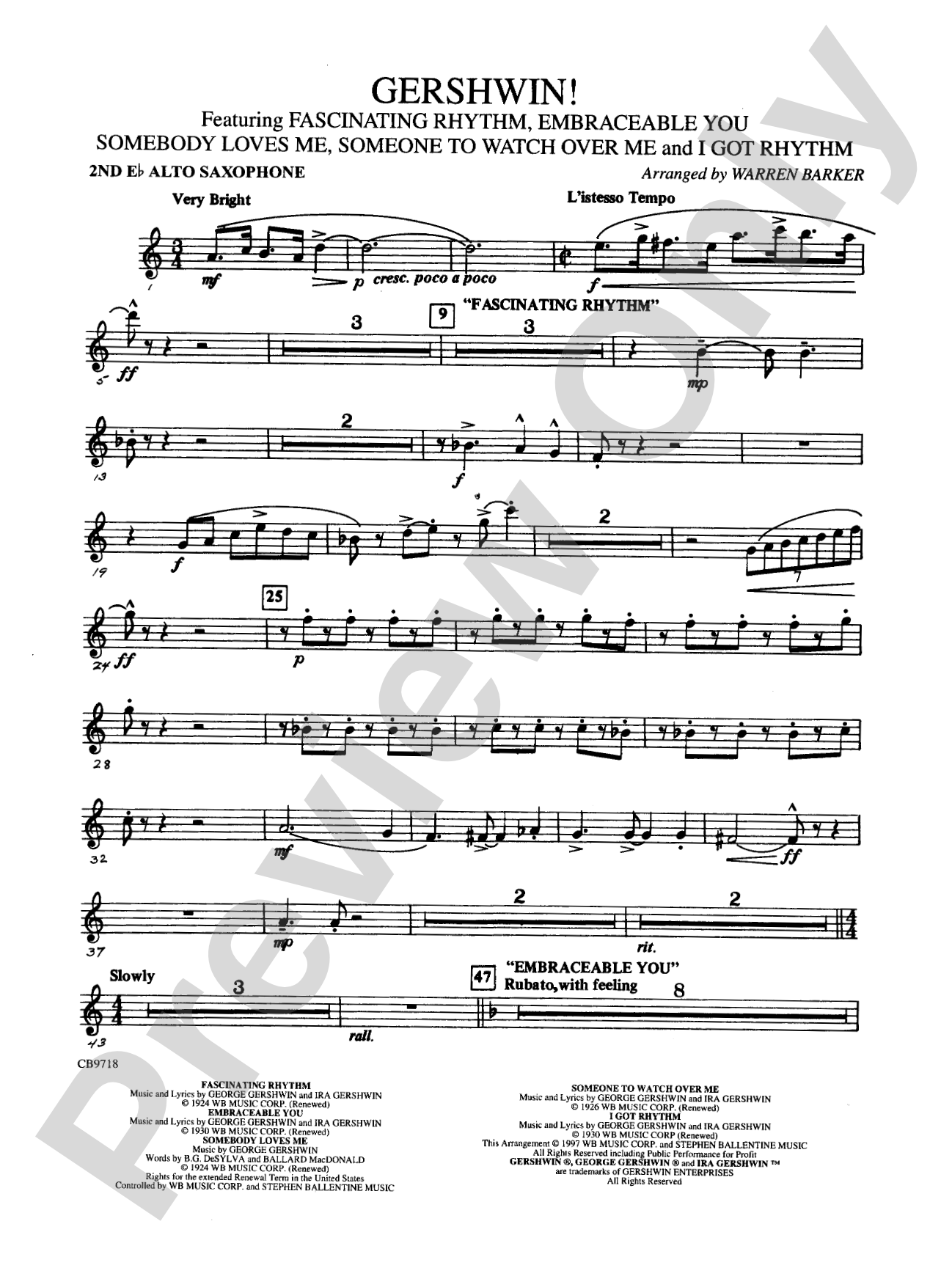 Gershwin! (Medley): 2nd E-flat Alto Saxophone