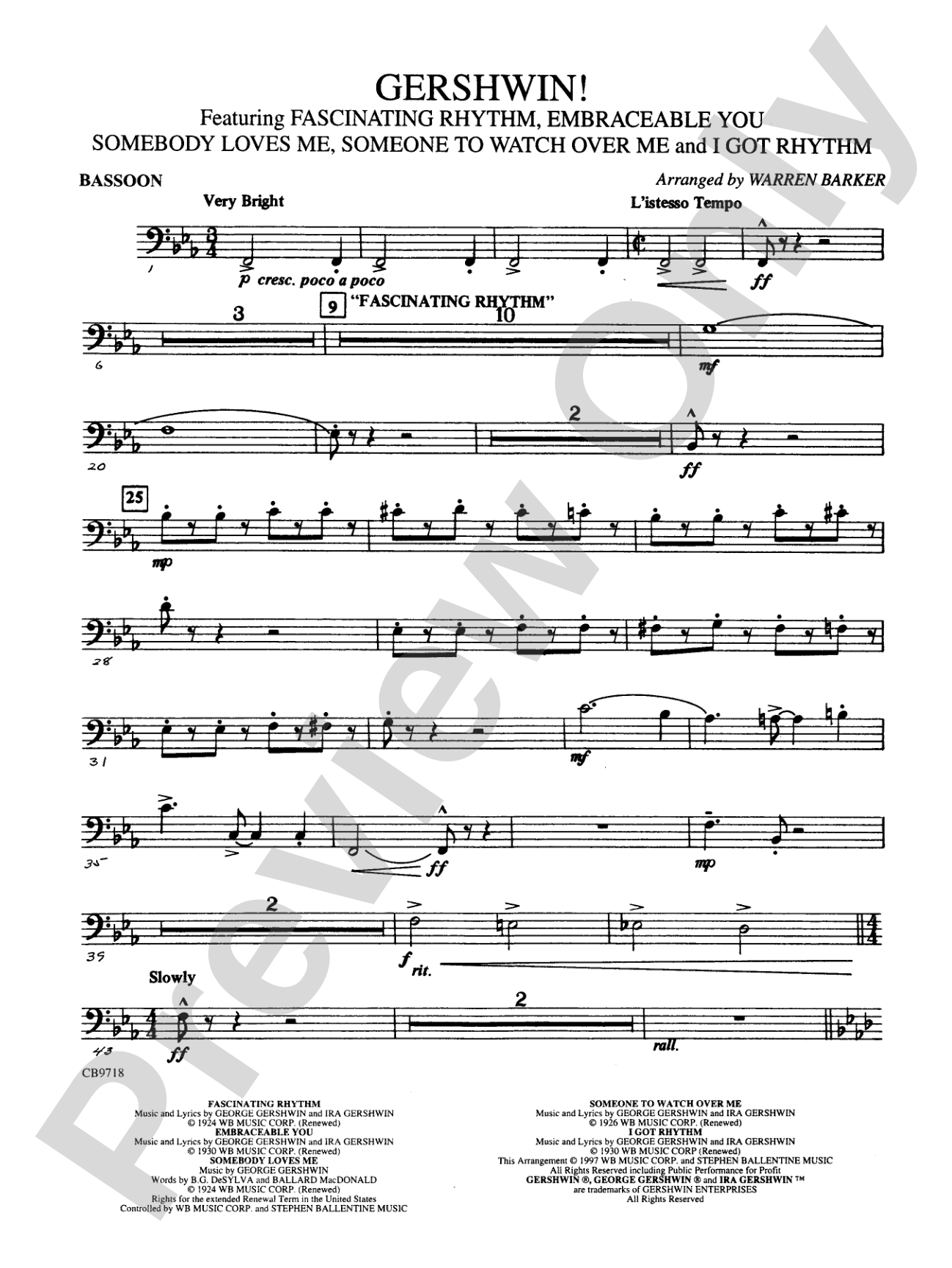 Gershwin! (Medley): Bassoon