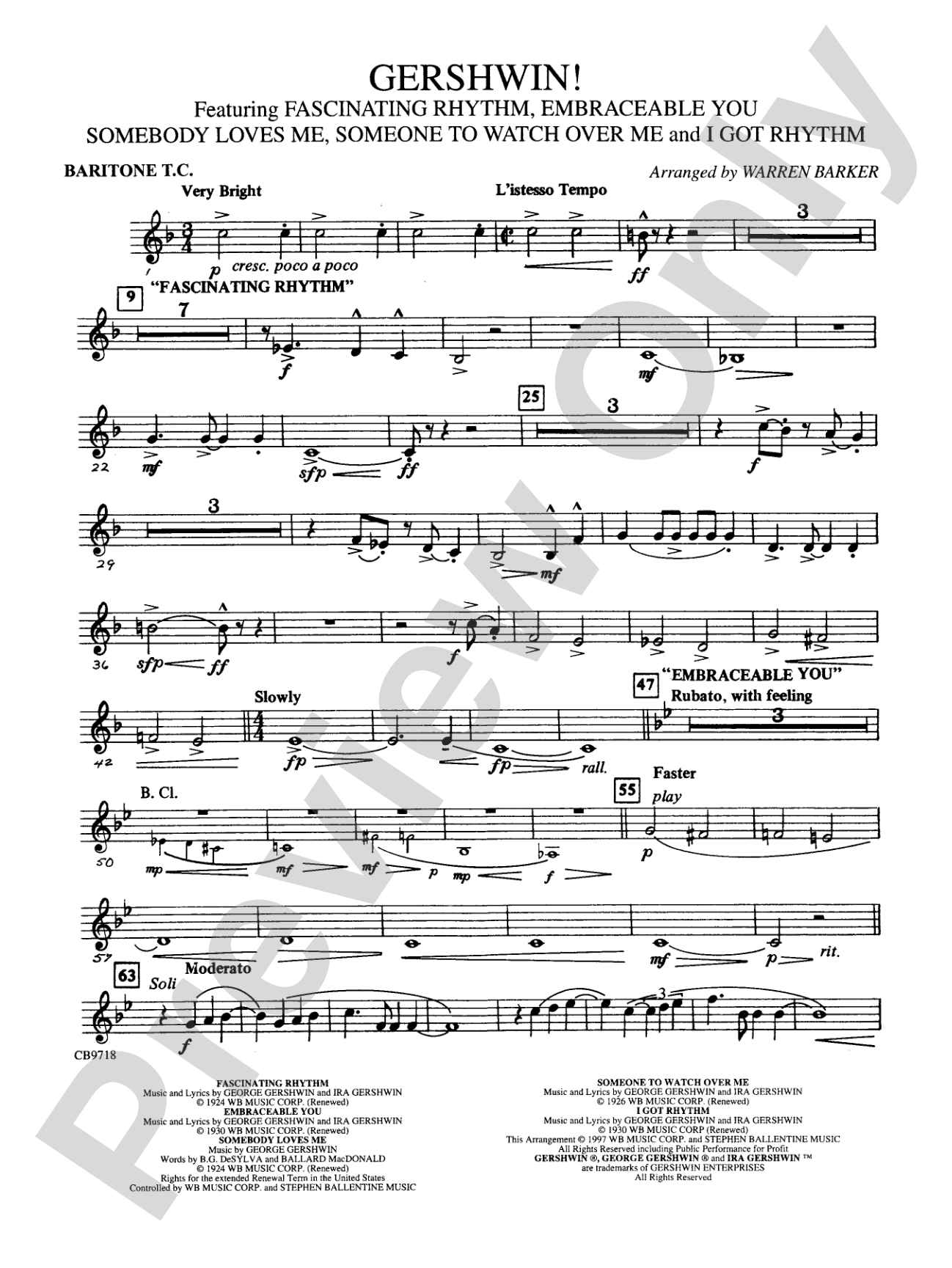 Gershwin! (Medley): Baritone T.C.