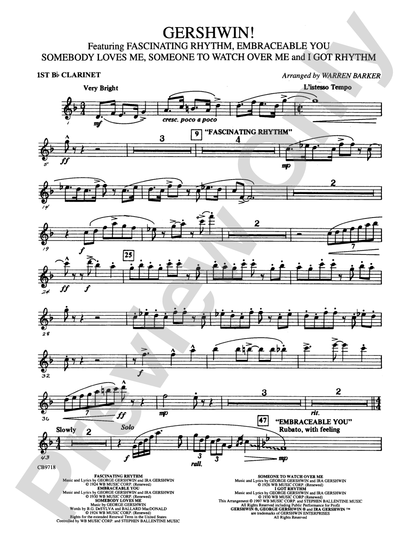 Gershwin! (Medley): 1st B-flat Clarinet