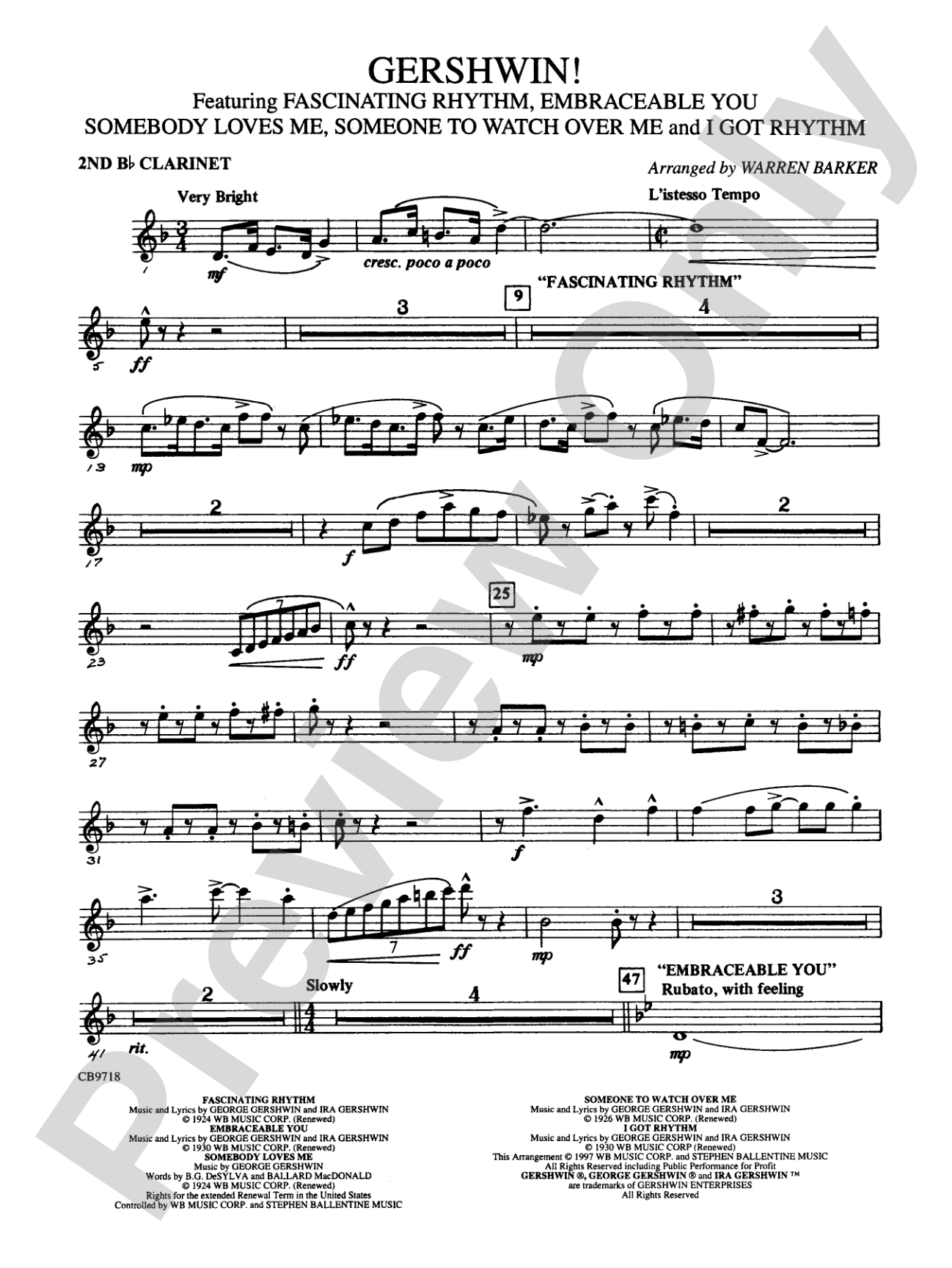 Gershwin! (Medley): 2nd B-flat Clarinet