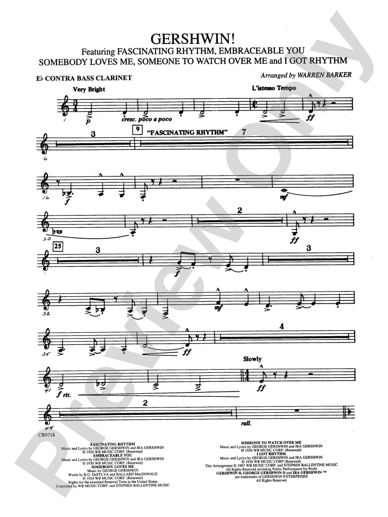 Gershwin! (Medley): E-flat Contrabass Clarinet