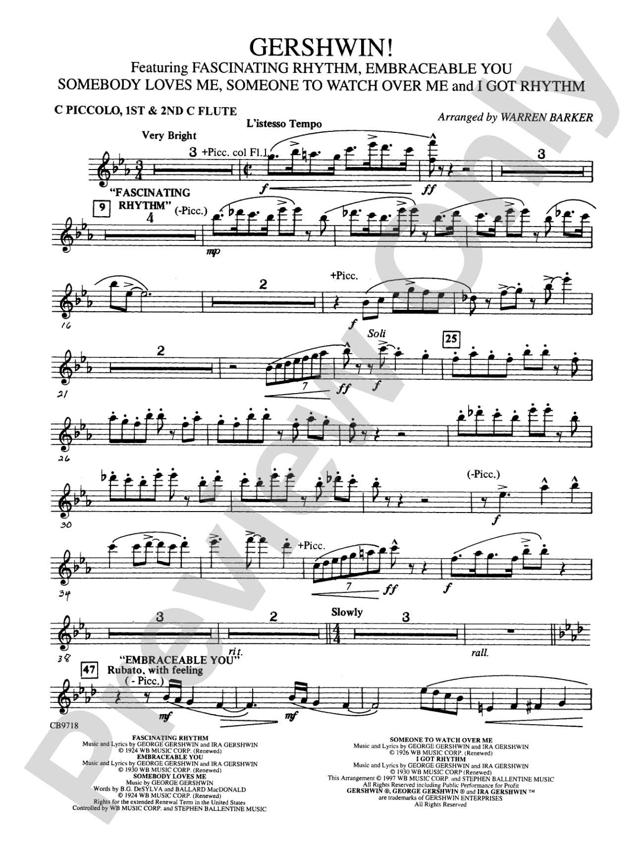 Gershwin! (Medley): Flute