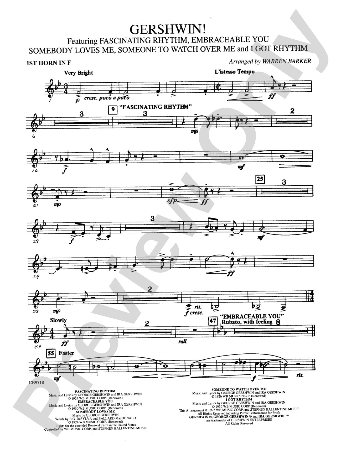 Gershwin! (Medley): 1st F Horn