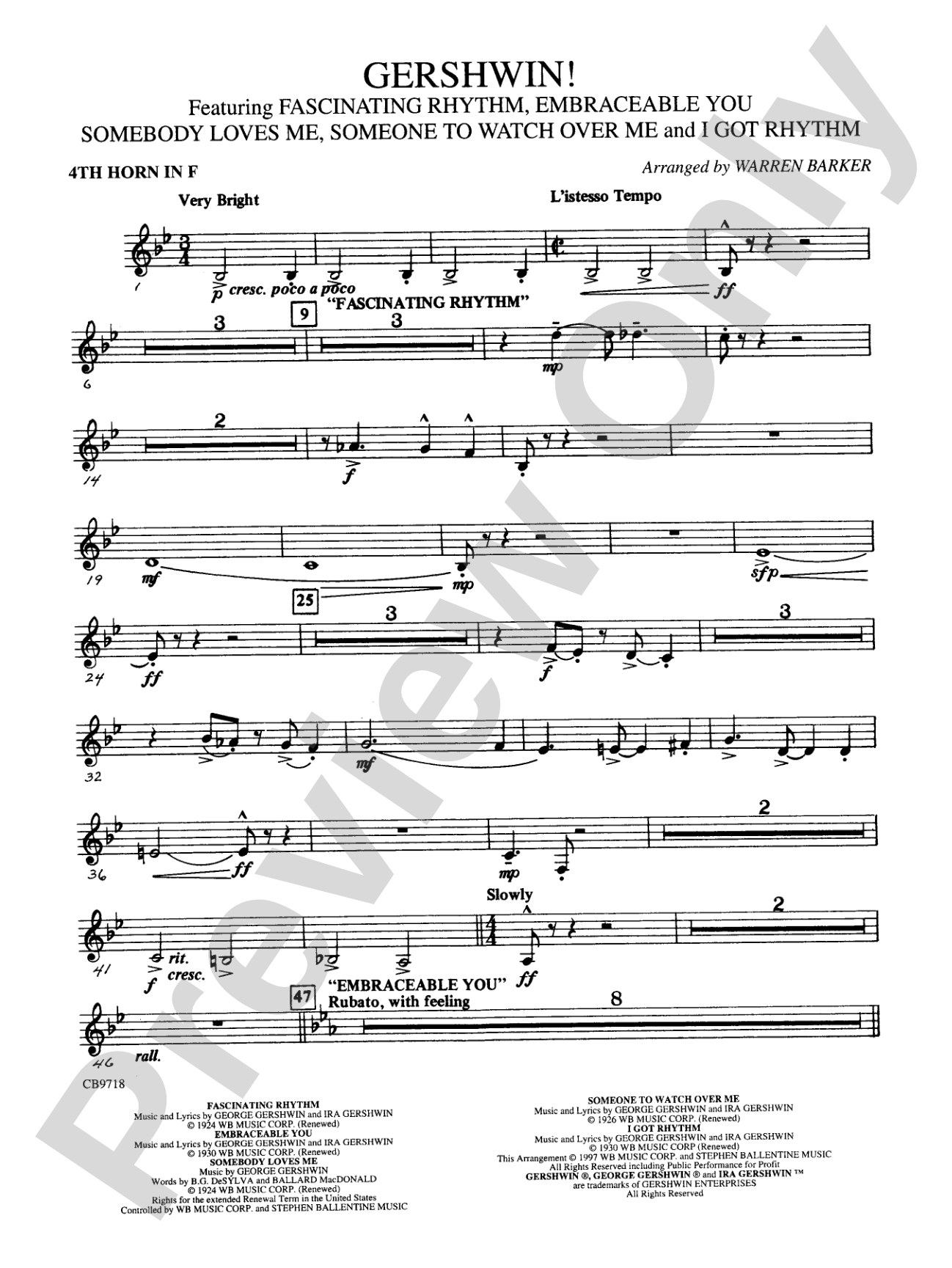 Gershwin! (Medley): 4th F Horn