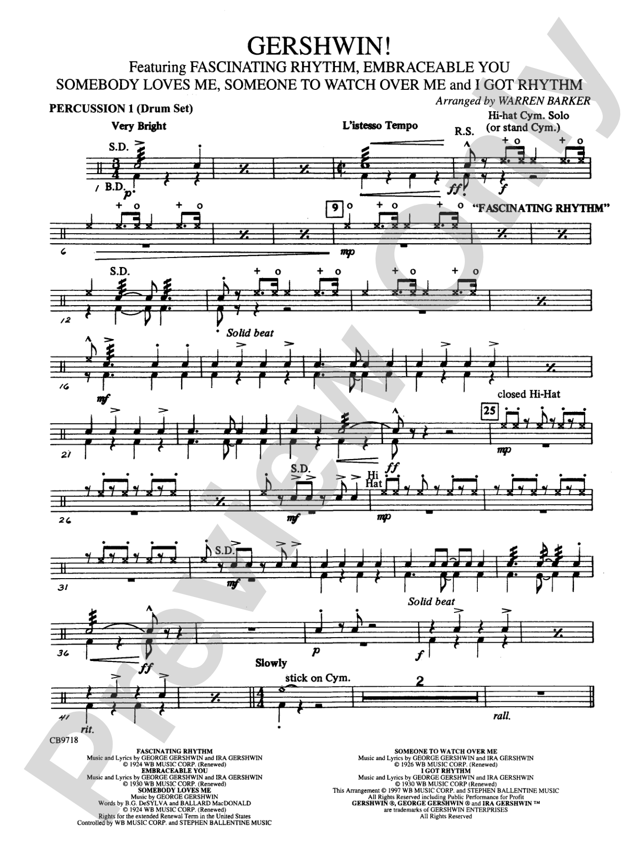 Gershwin! (Medley): 1st Percussion