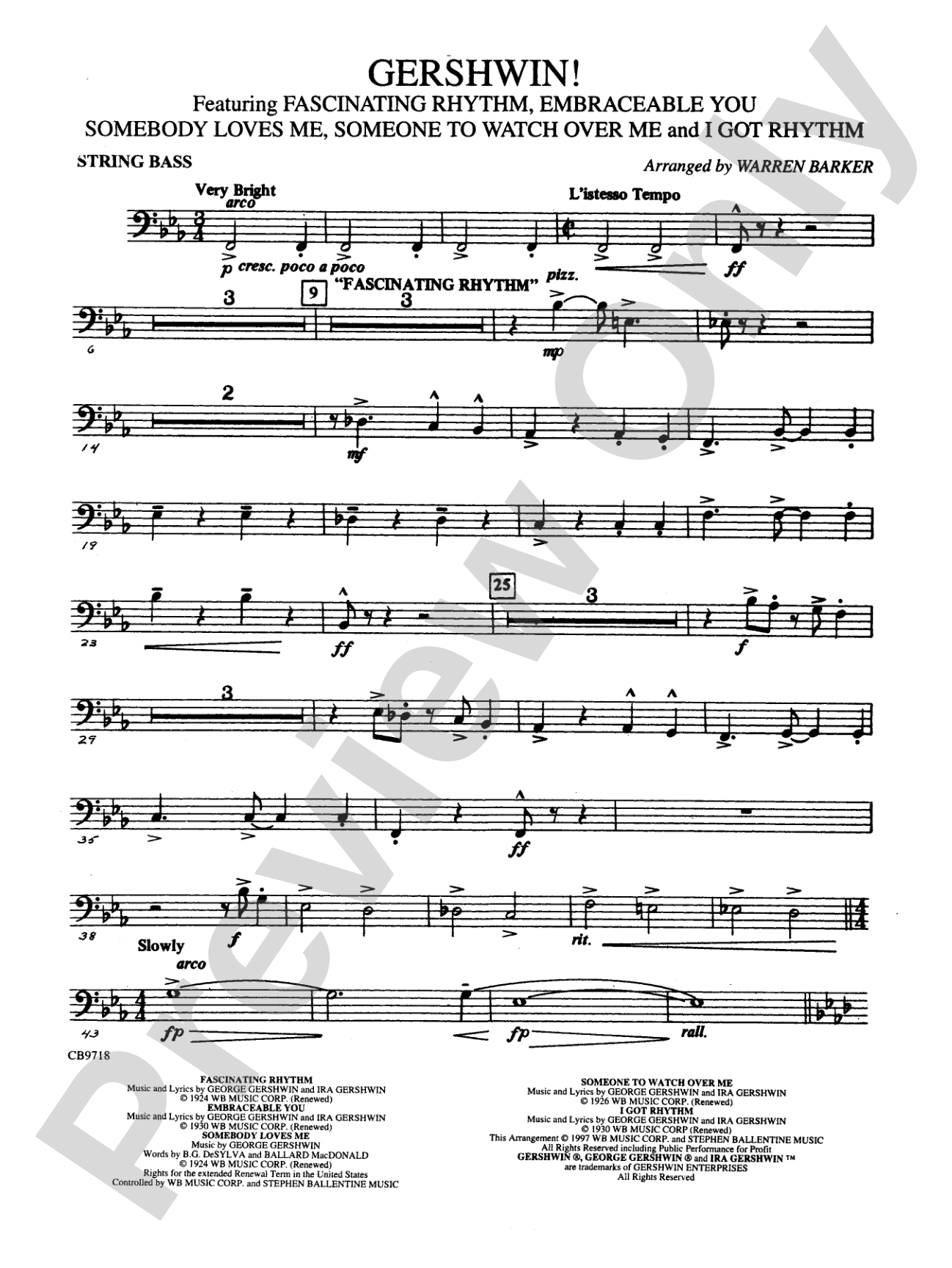 Gershwin! (Medley): String Bass
