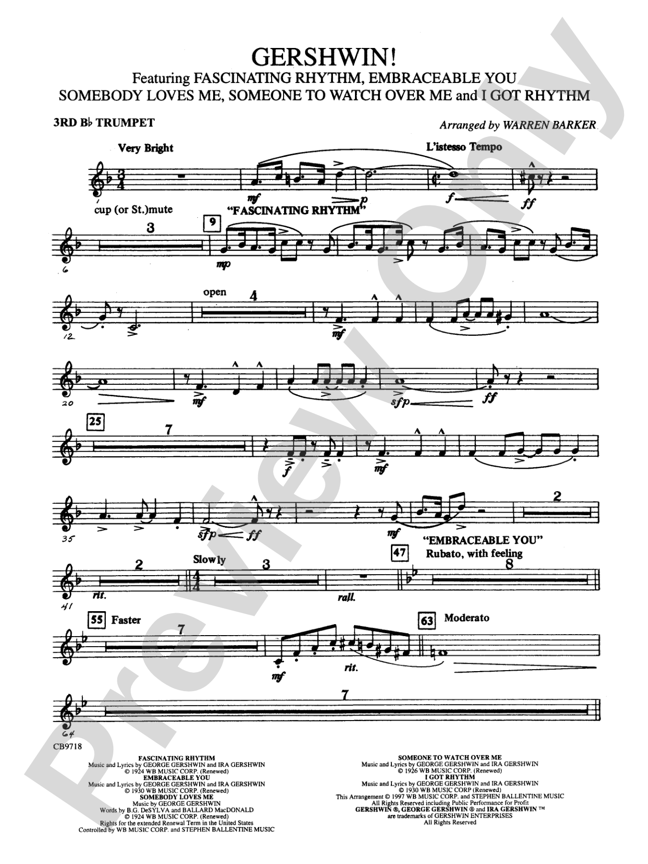 Gershwin! (Medley): 3rd B-flat Trumpet