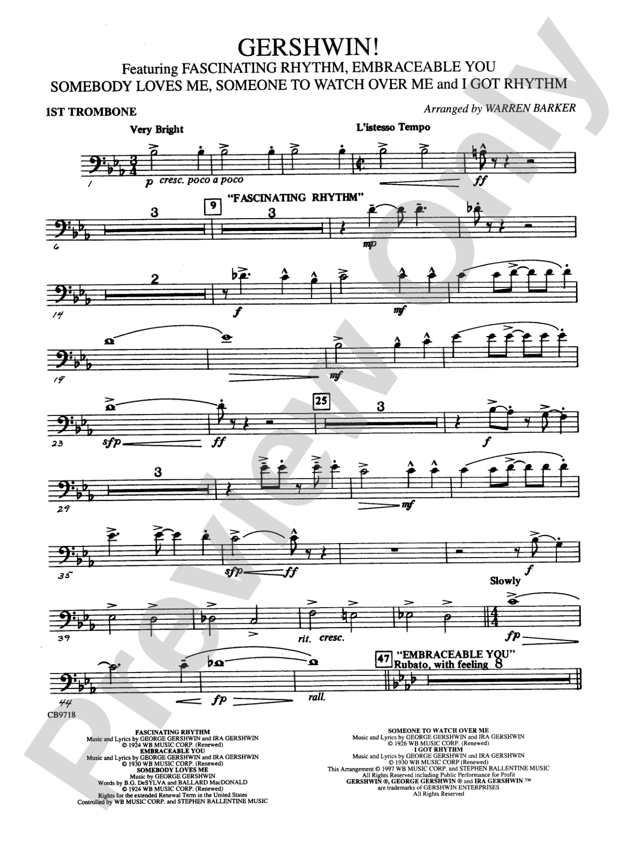 Gershwin! (Medley): 1st Trombone