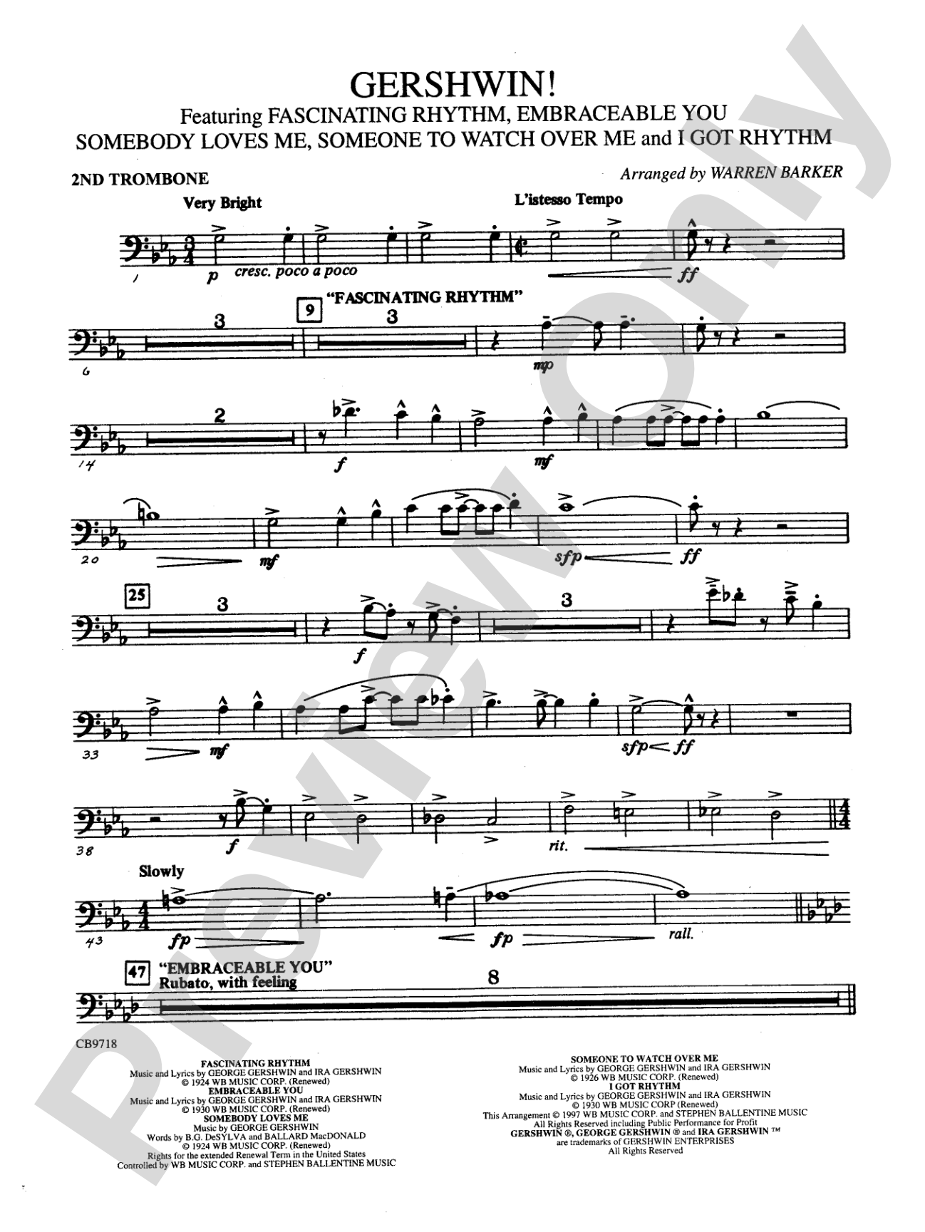 Gershwin! (Medley): 2nd Trombone