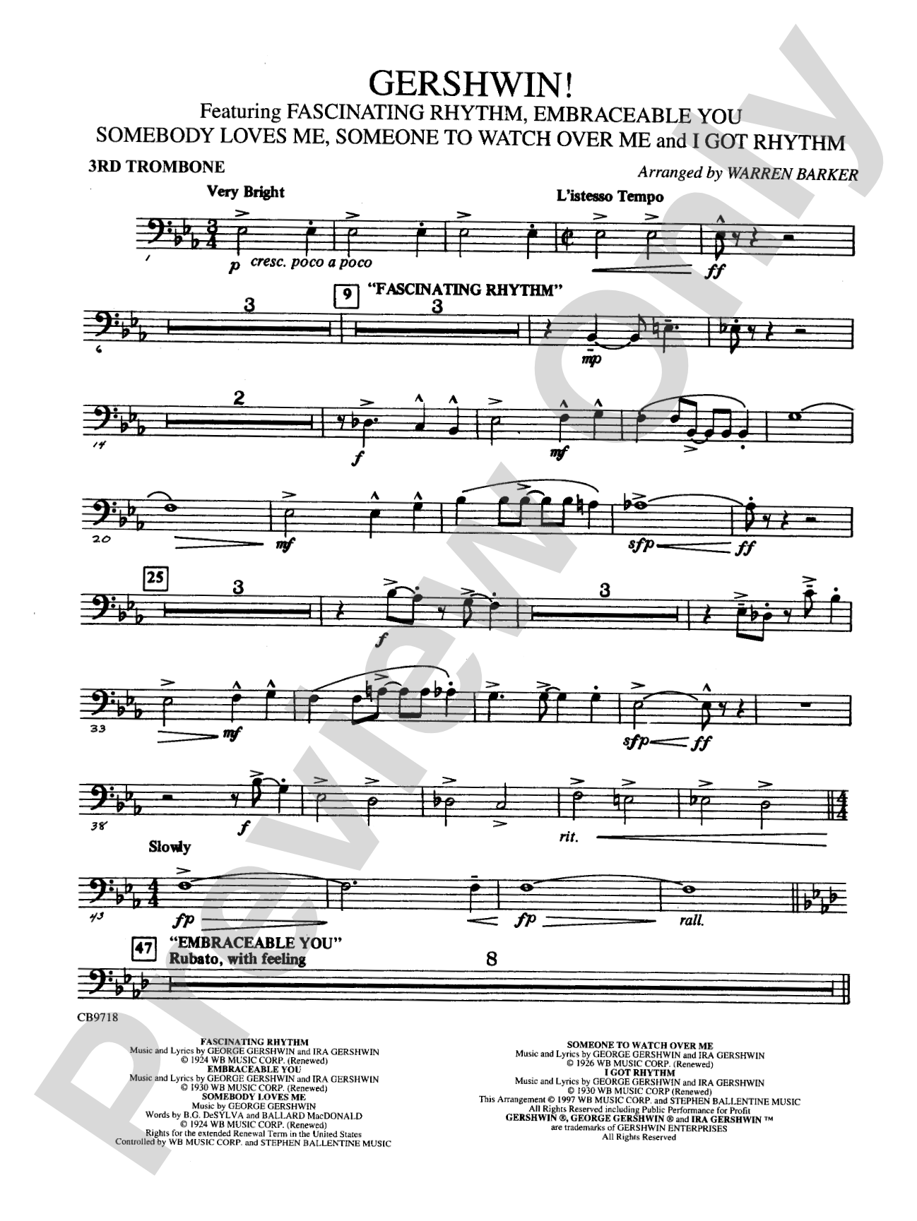 Gershwin! (Medley): 3rd Trombone