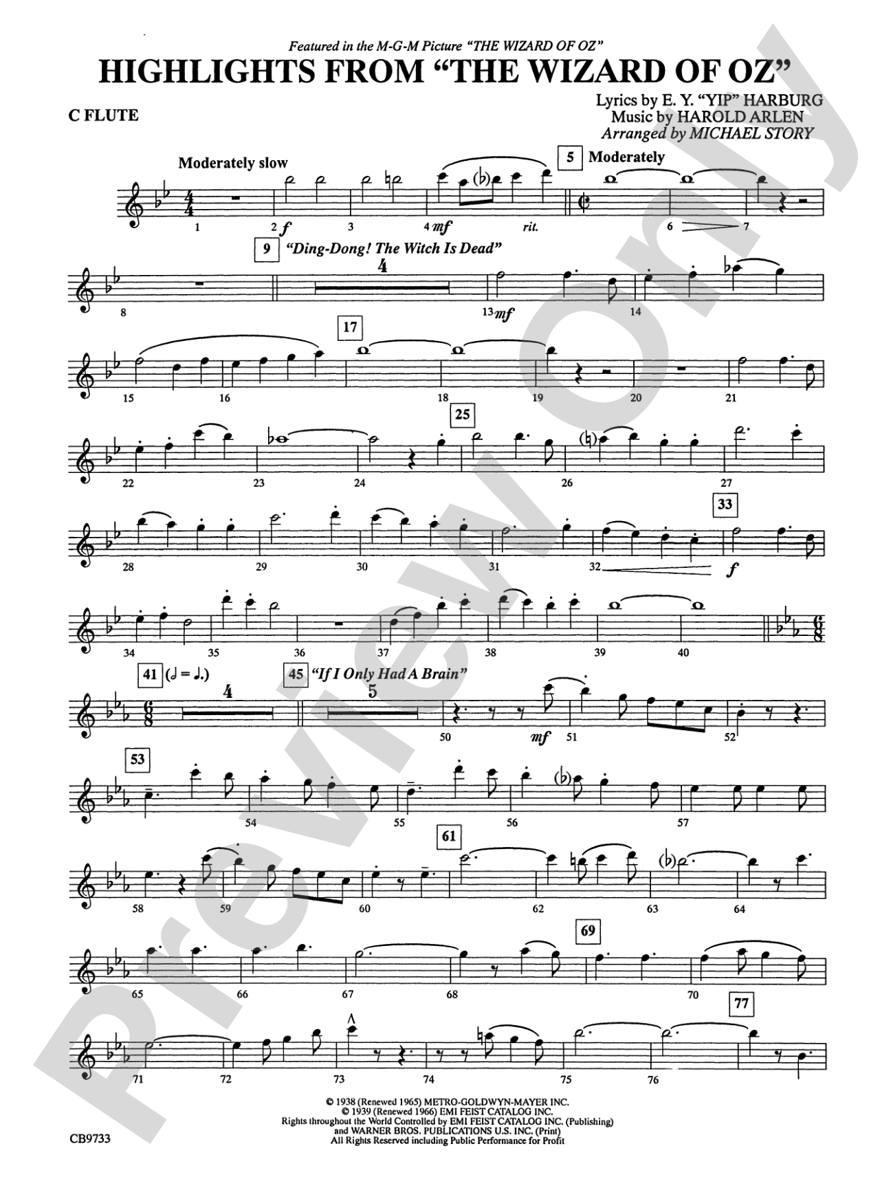 The Wizard of Oz, Highlights from: Flute