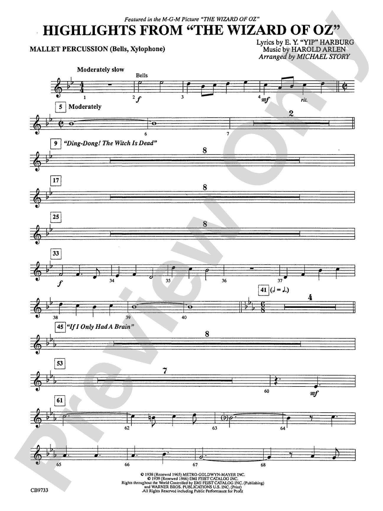 The Wizard of Oz, Highlights from: Mallets