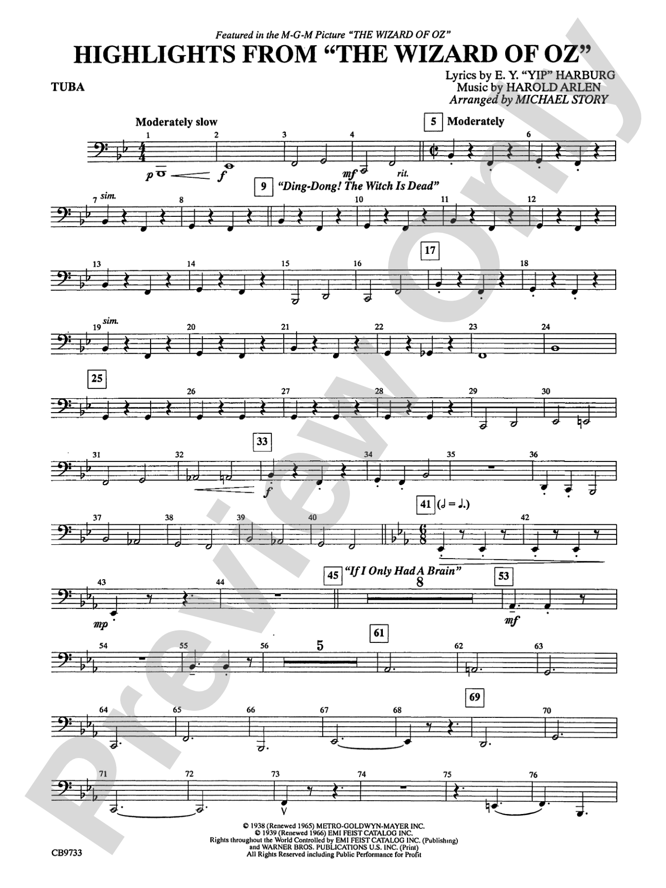 The Wizard of Oz, Highlights from: Tuba