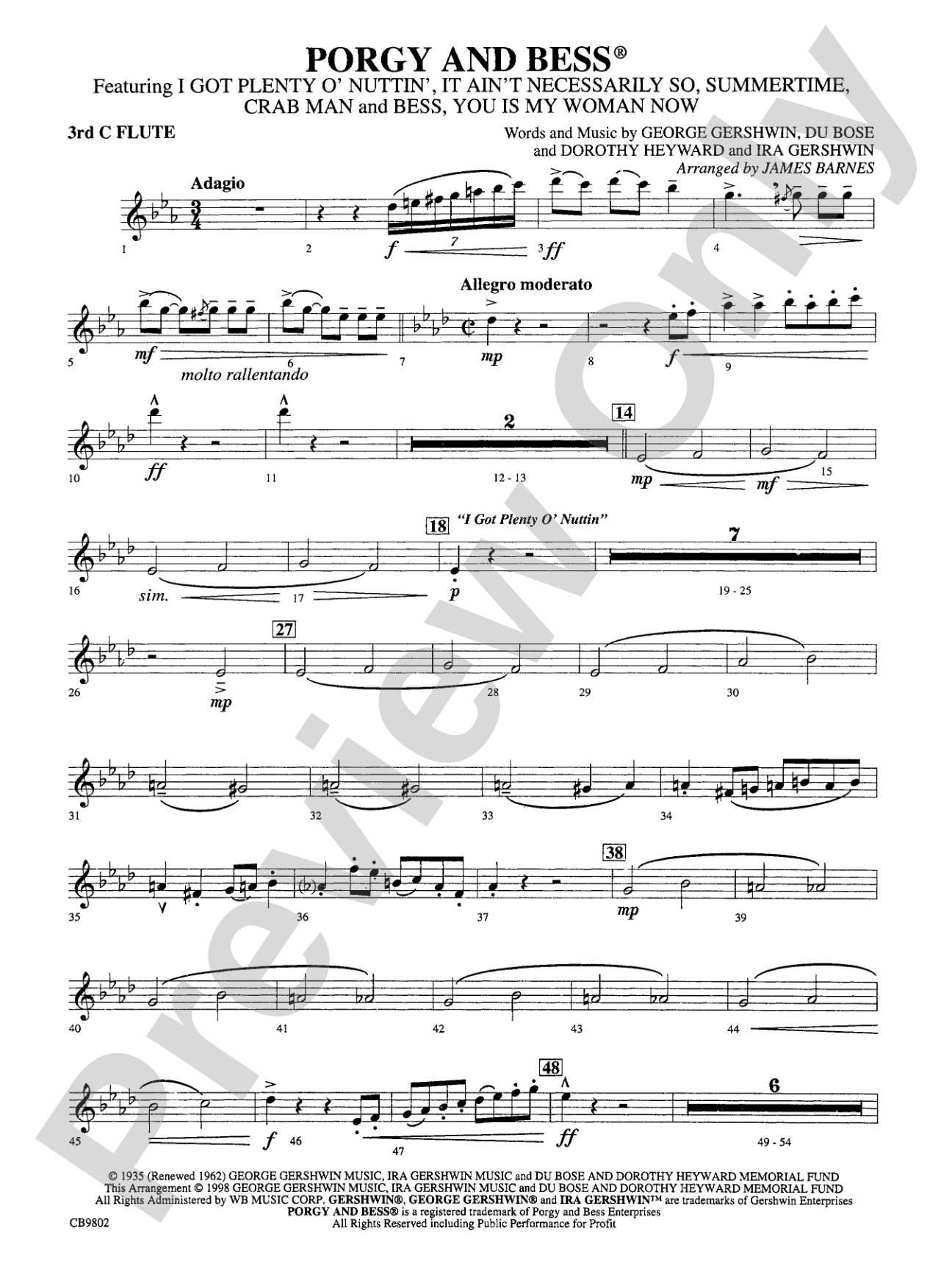 Porgy and Bess® (Medley): 3rd Flute