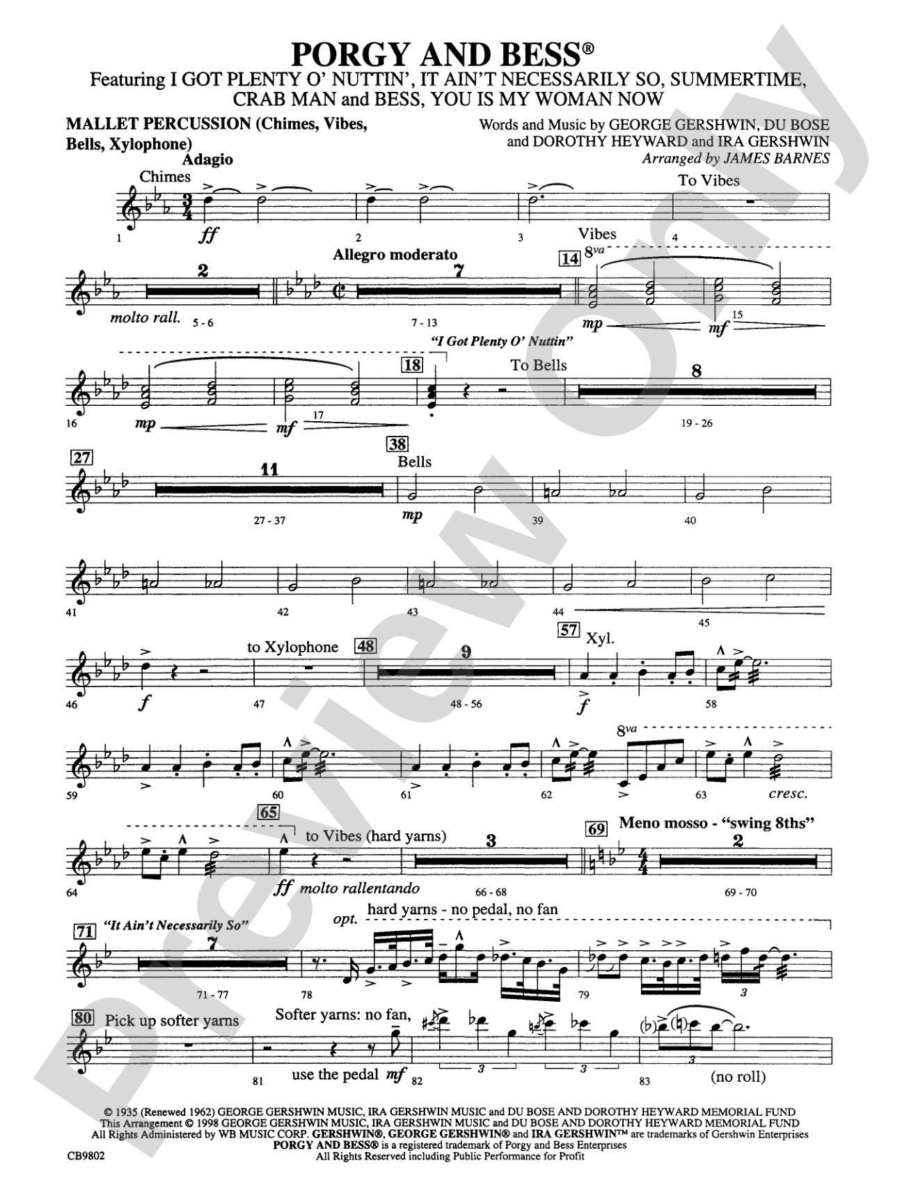 Porgy and Bess® (Medley): Mallets
