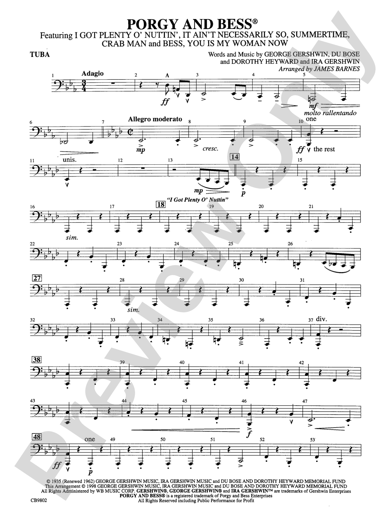 Porgy and Bess® (Medley): Tuba
