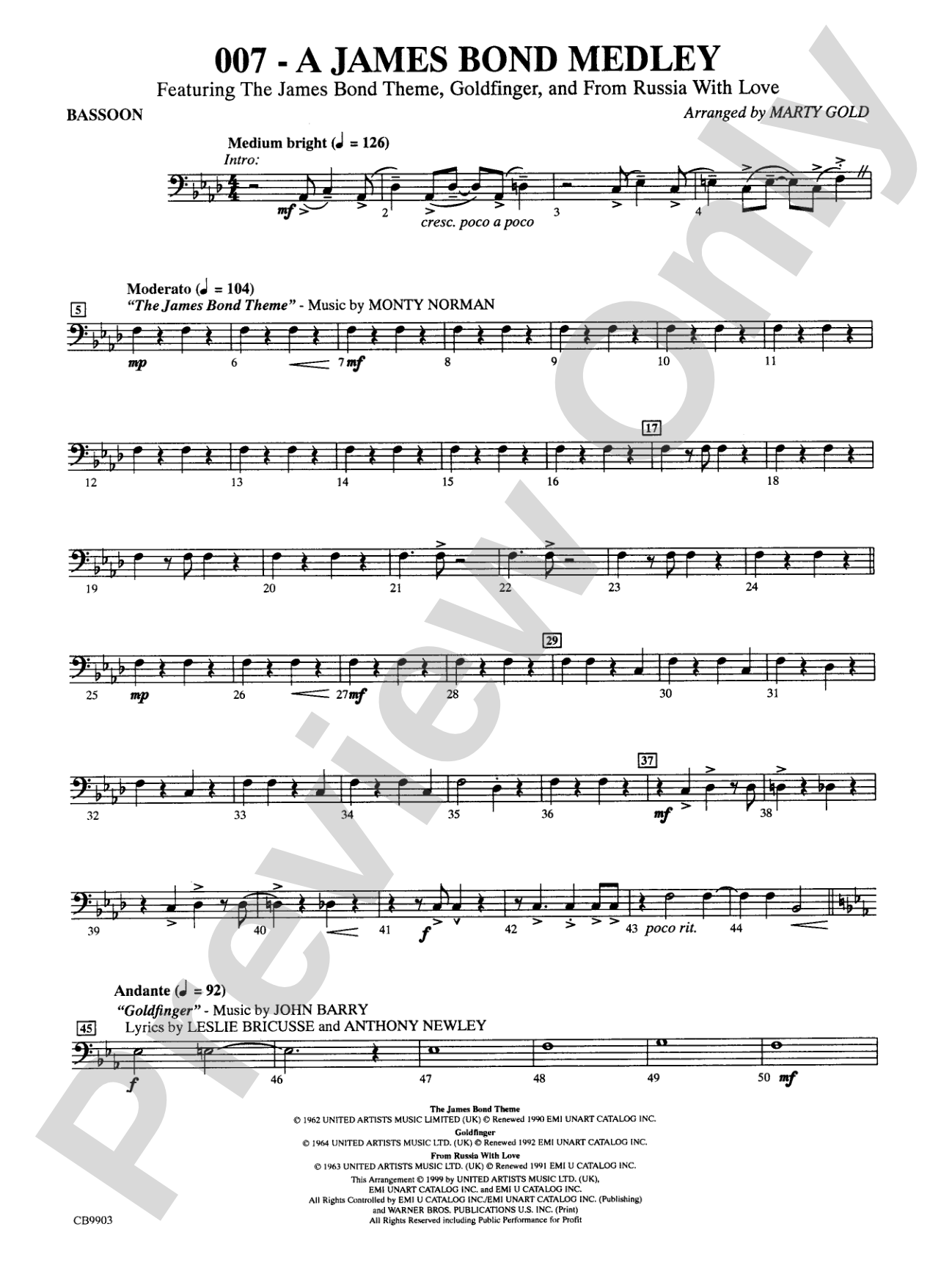 007 -- A James Bond Medley: Bassoon