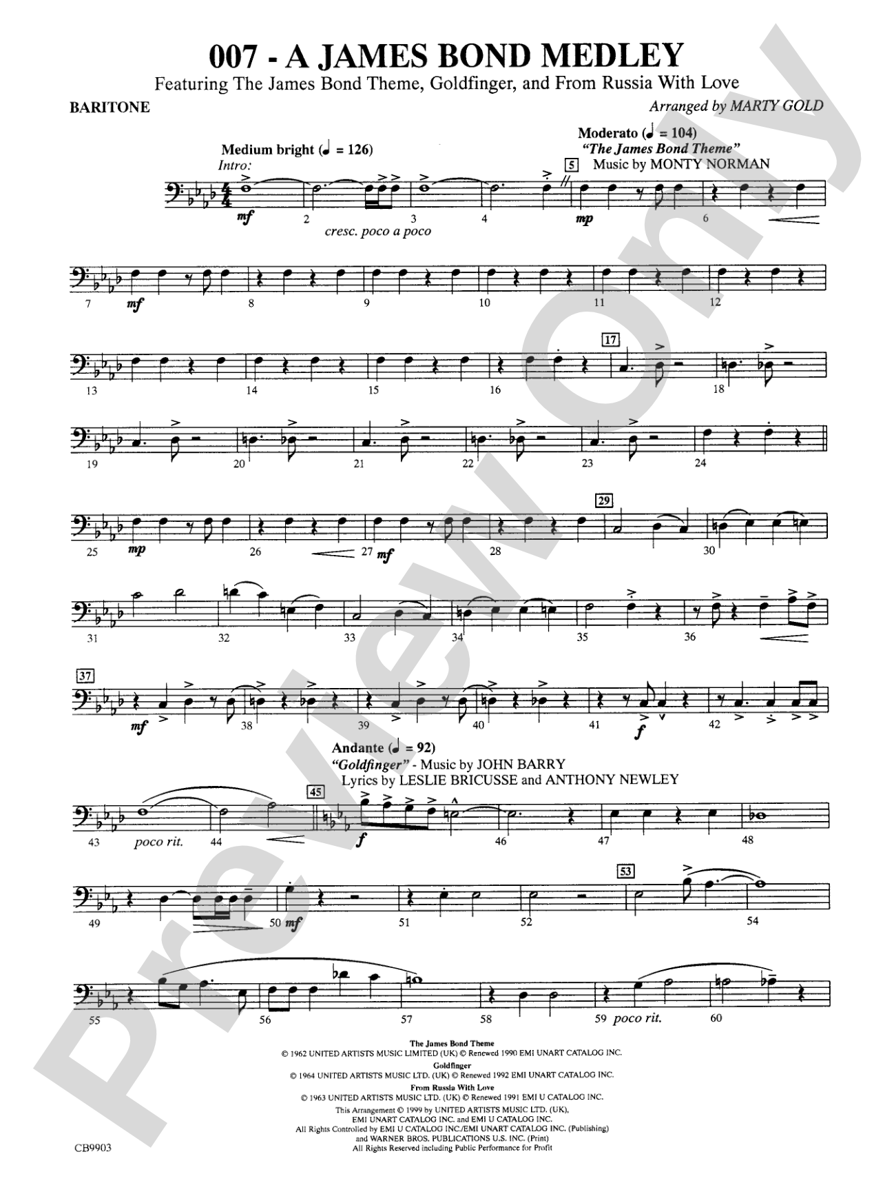 007 -- A James Bond Medley: Baritone B.C.