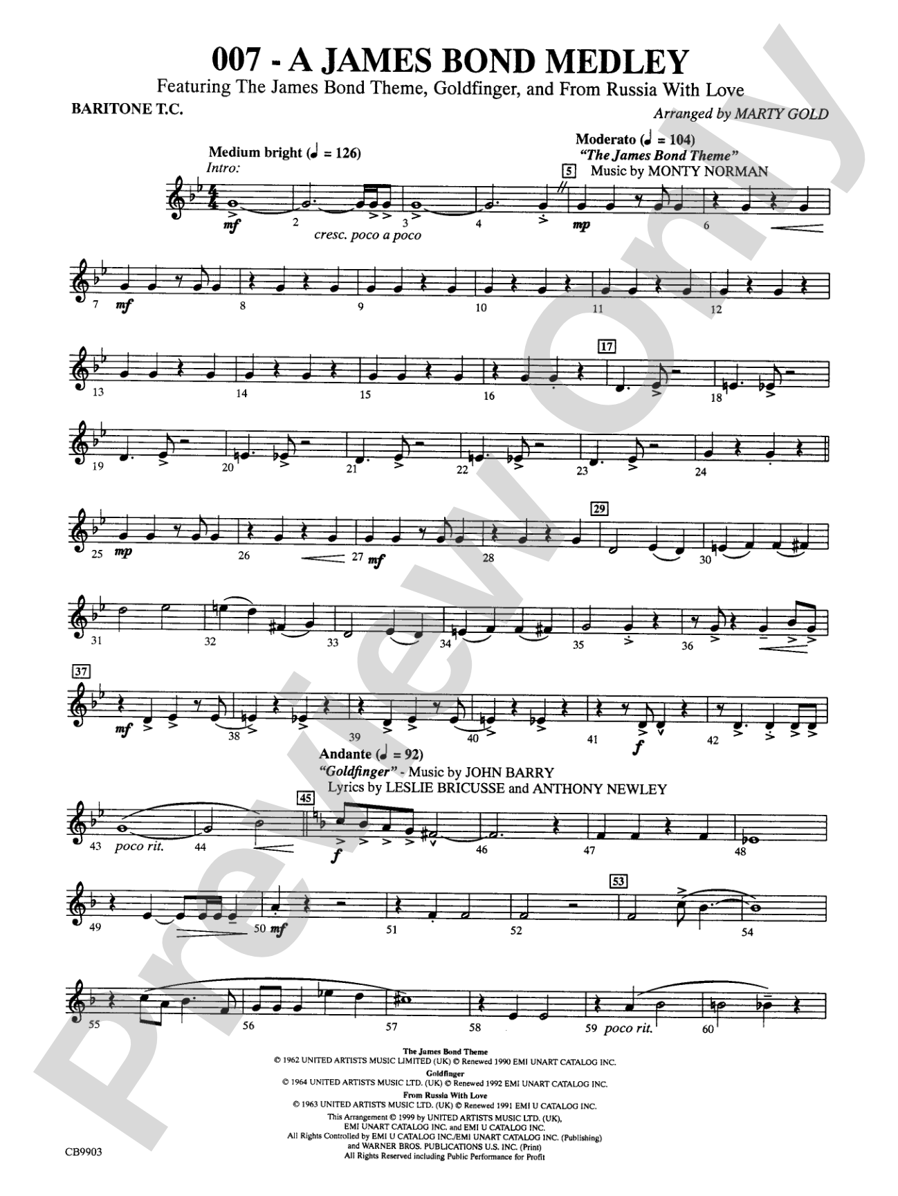 007 -- A James Bond Medley: Baritone T.C.